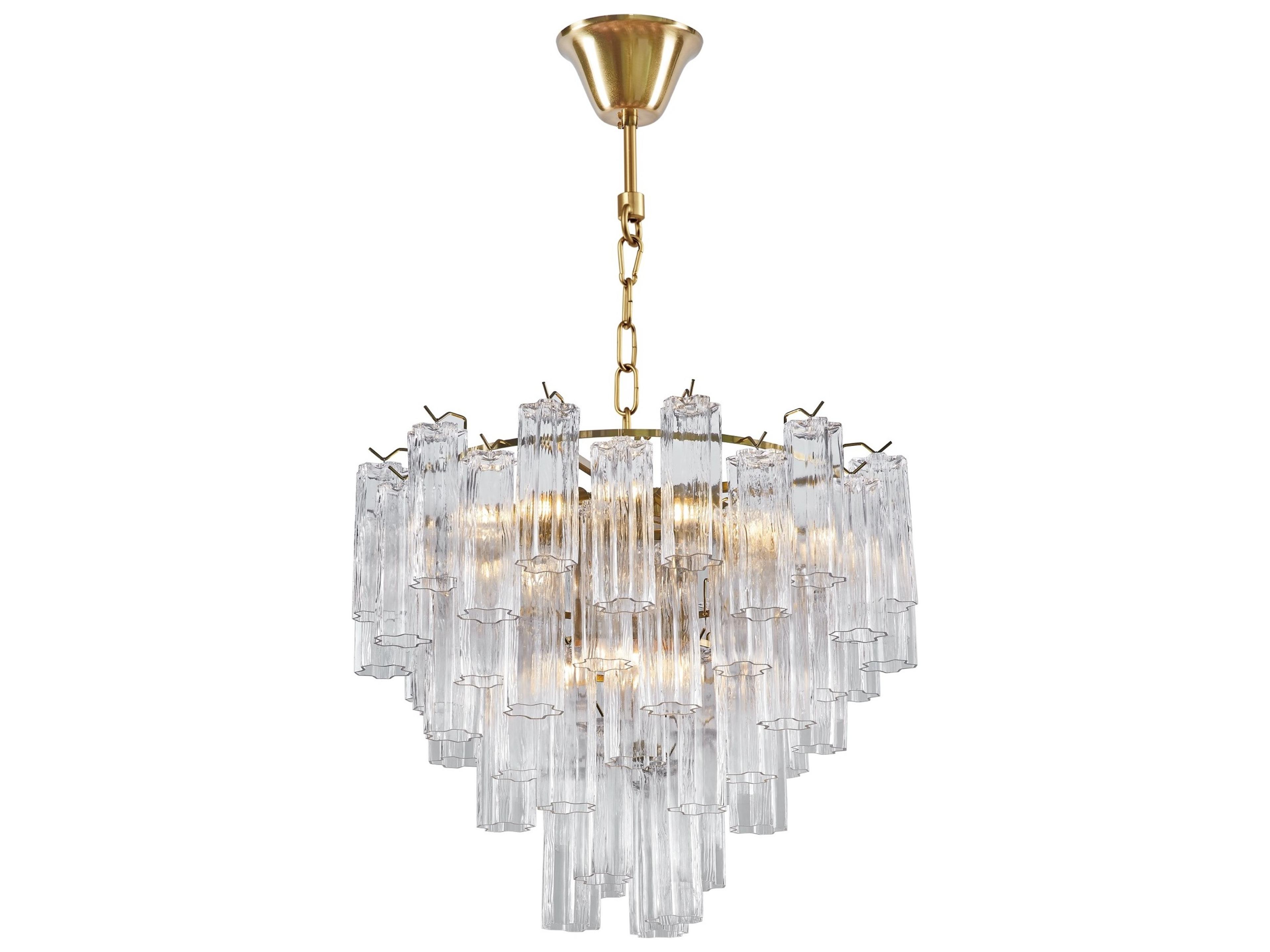 Artcraft Sophia 16-Light Brass Cylinder Tiered Chandelier