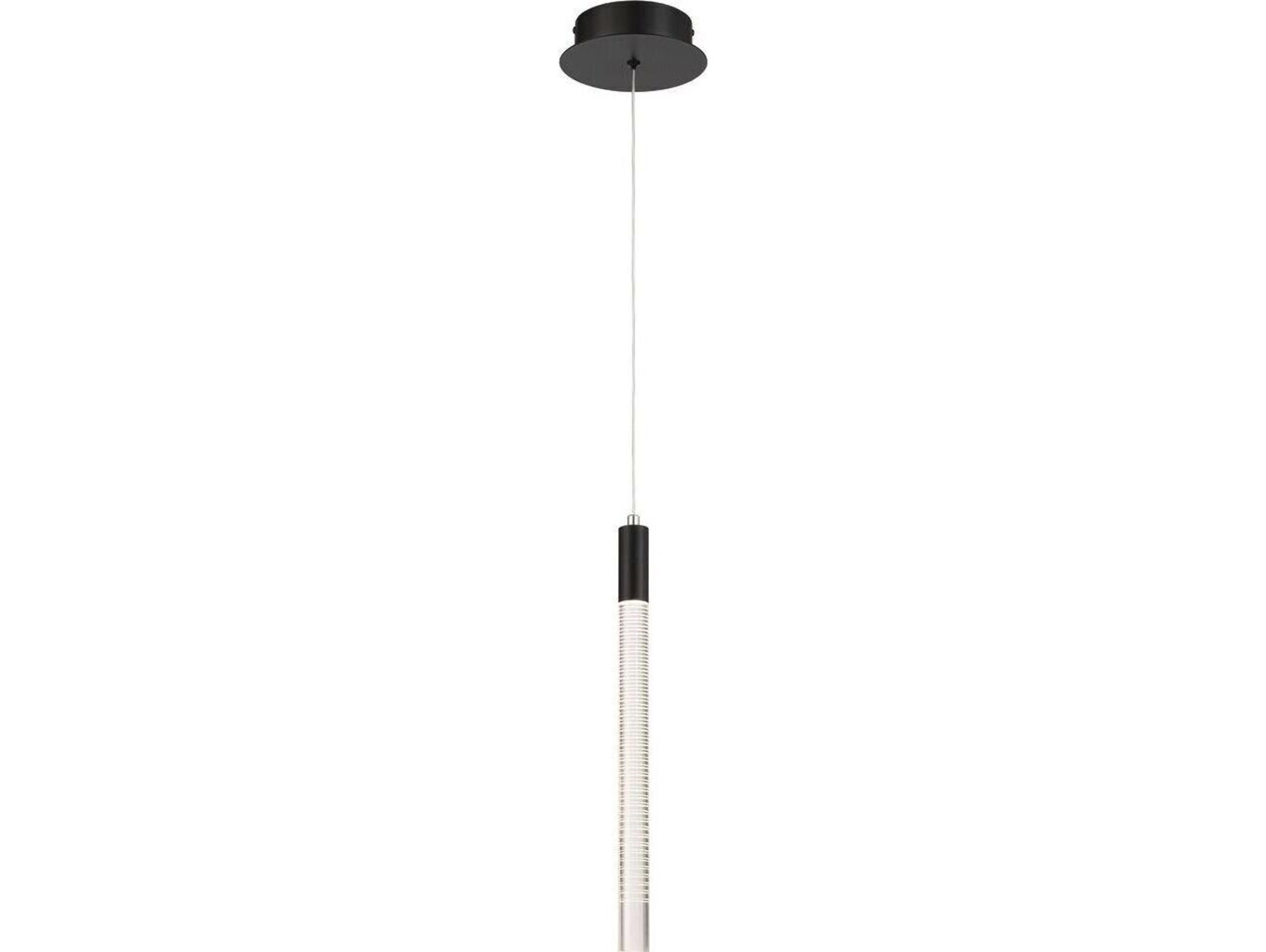 Celine 1-Light Black Cylinder Mini Pendant