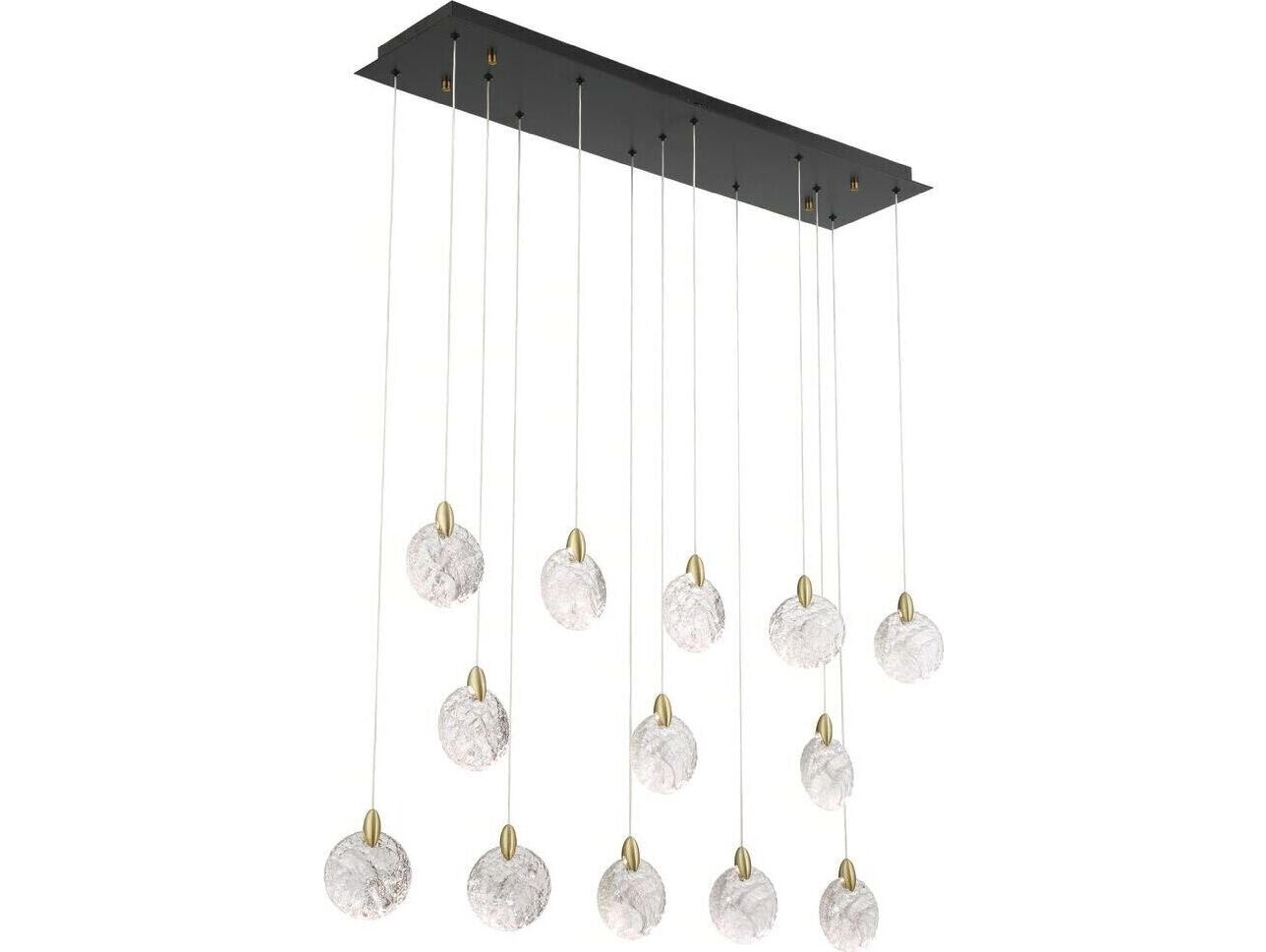 Artcraft Snowflake 13 -Light Satin Brass Linear Island Pendant
