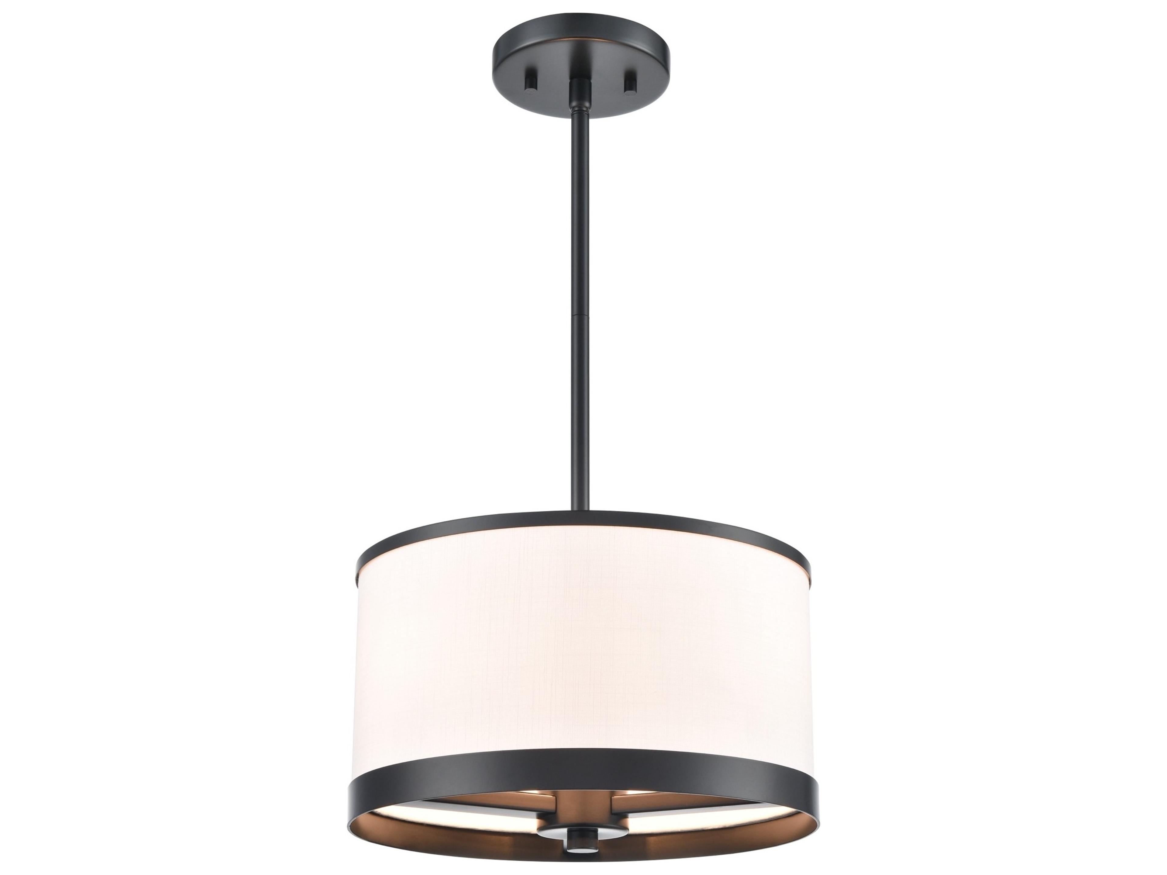 High Street 3-Light Black Drum Pendant