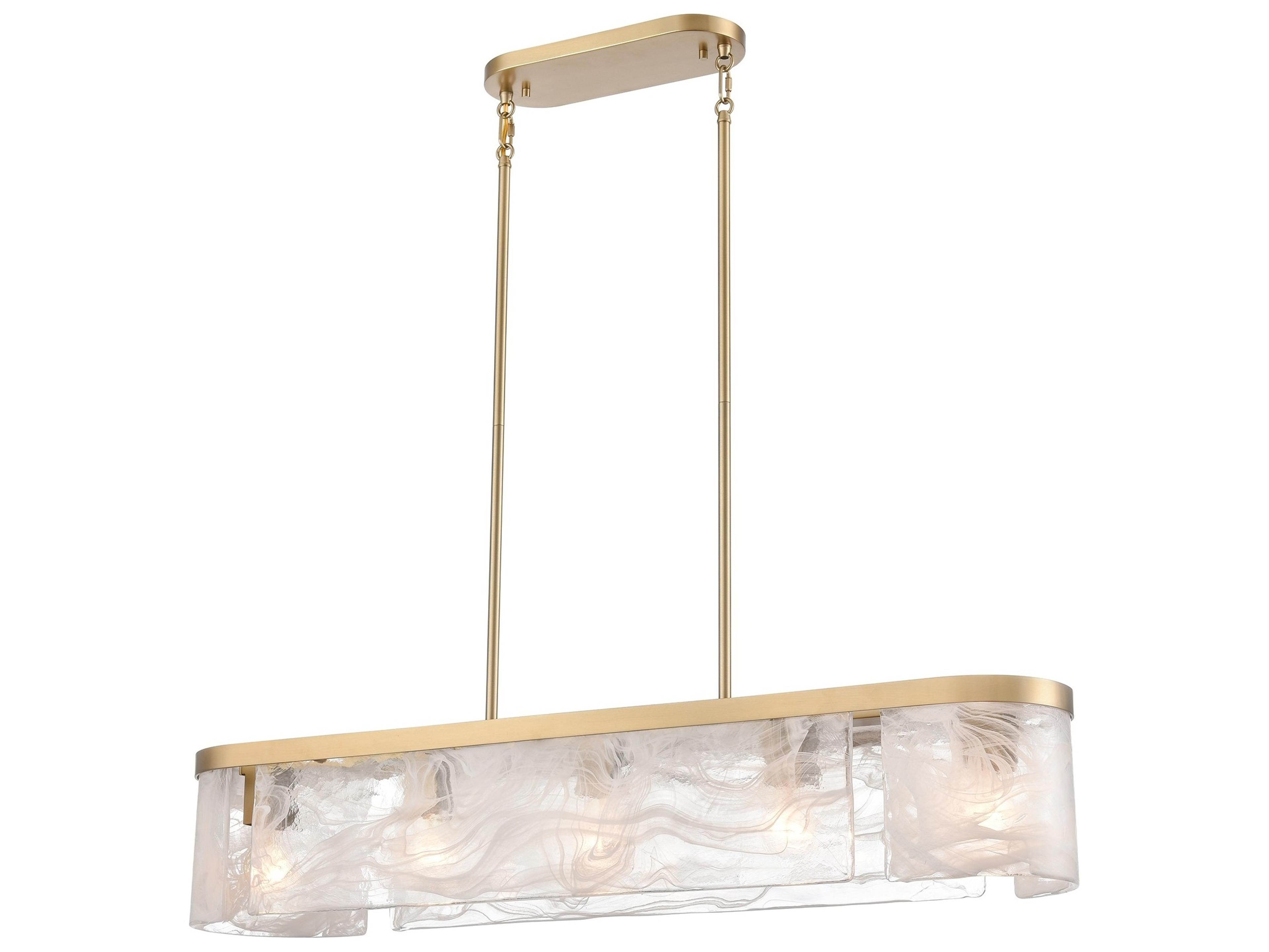 Artcraft Skye 6-Light Brass Linear Island Pendant