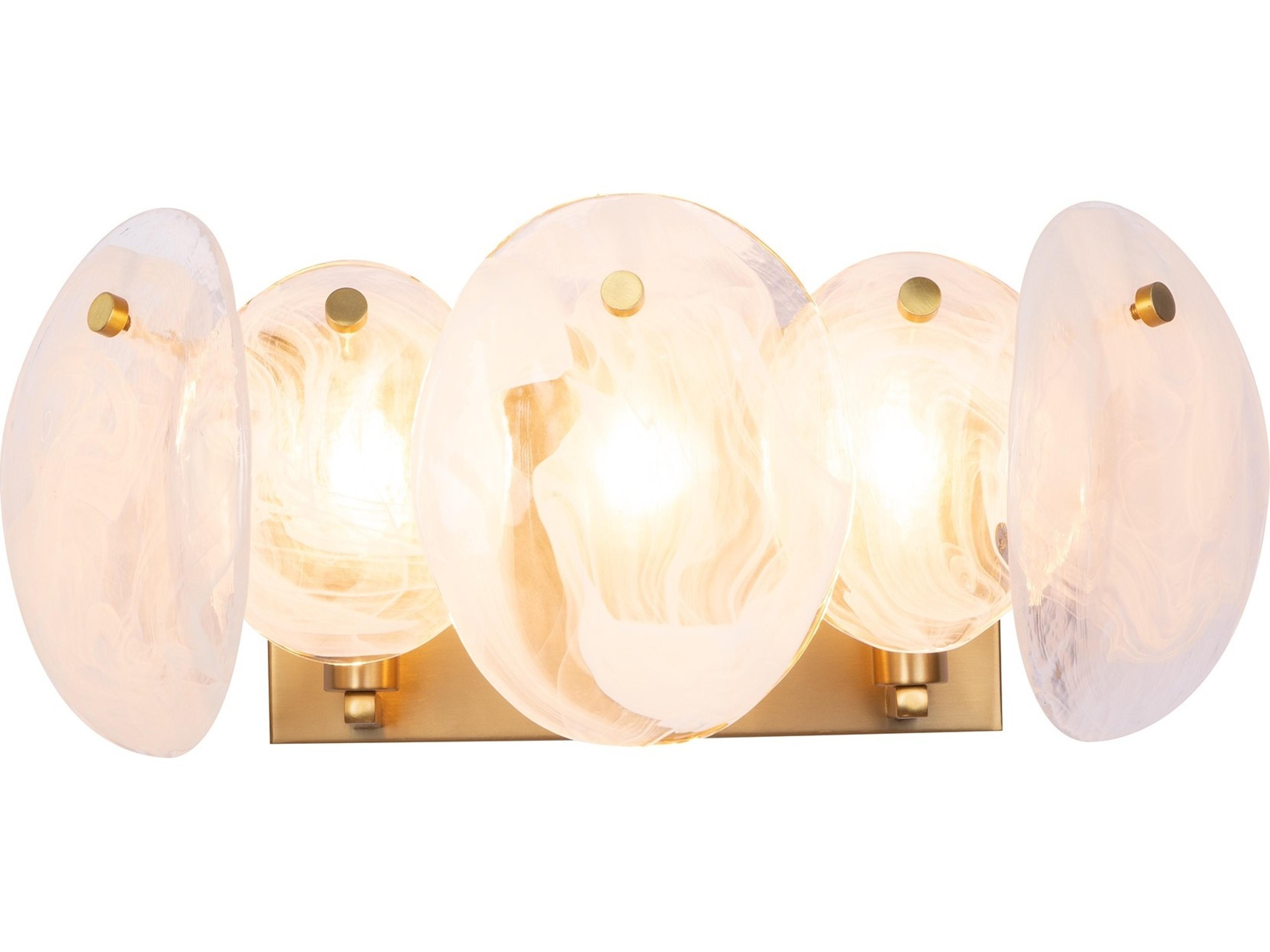 Artcraft Lily 3-Light Brushed Brass Vanity Light