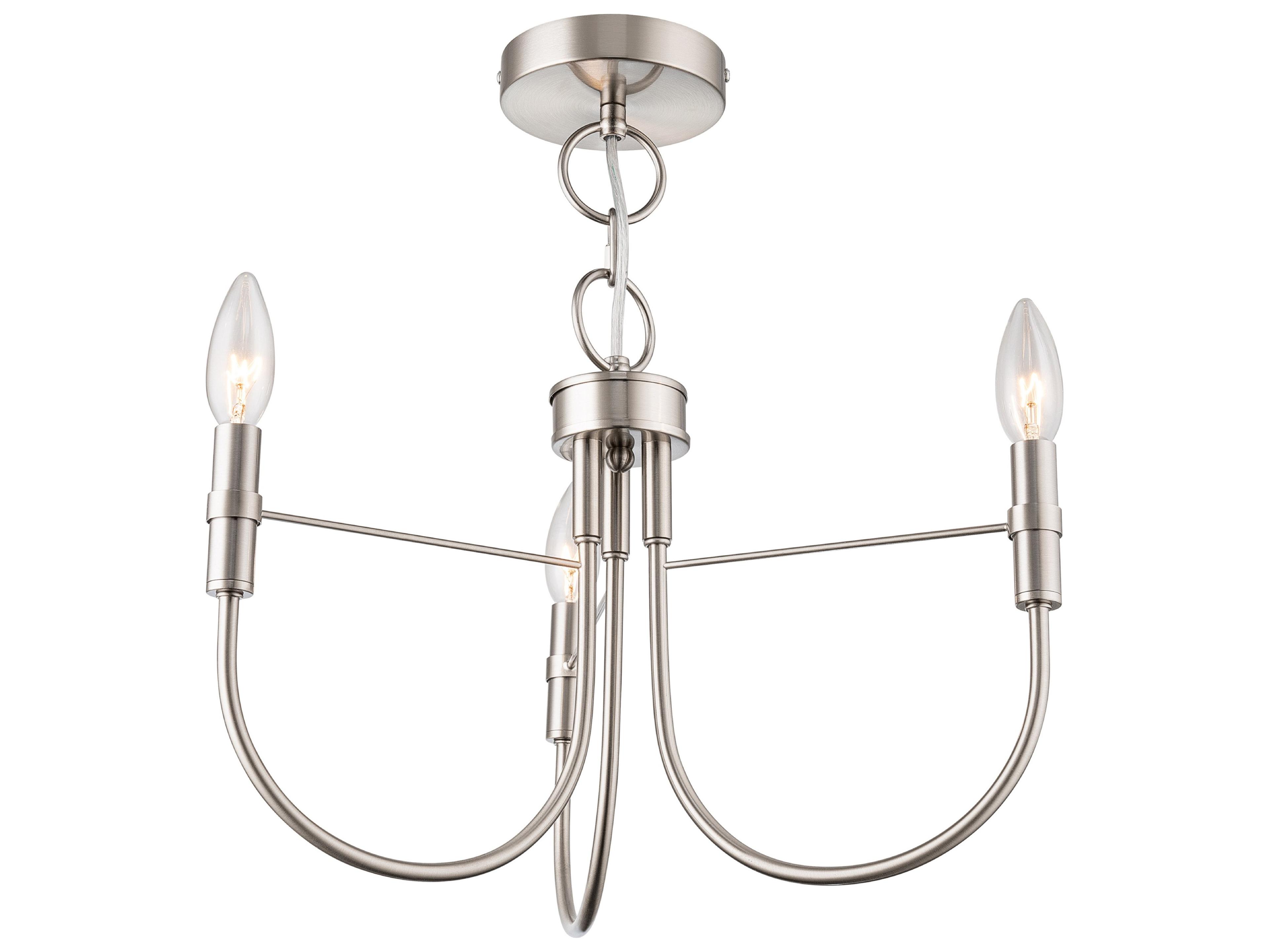 Artcraft Foundry 3-Light Brushed Nickel Candelabra Chandelier