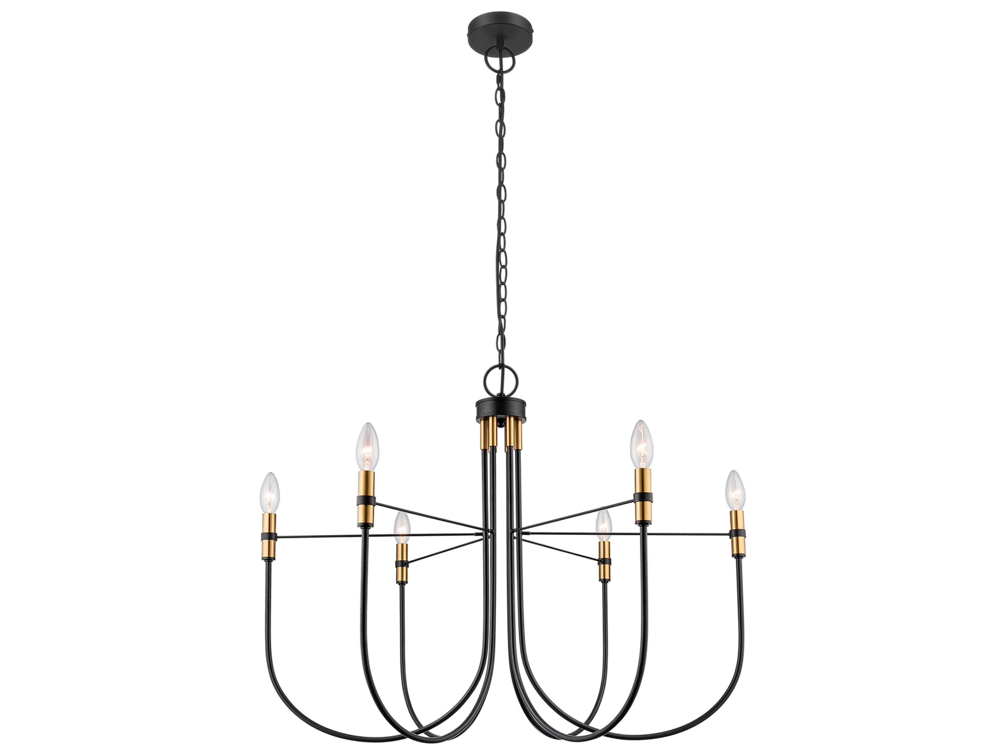 Artcraft Foundry 6-Light Black Candelabra Chandelier