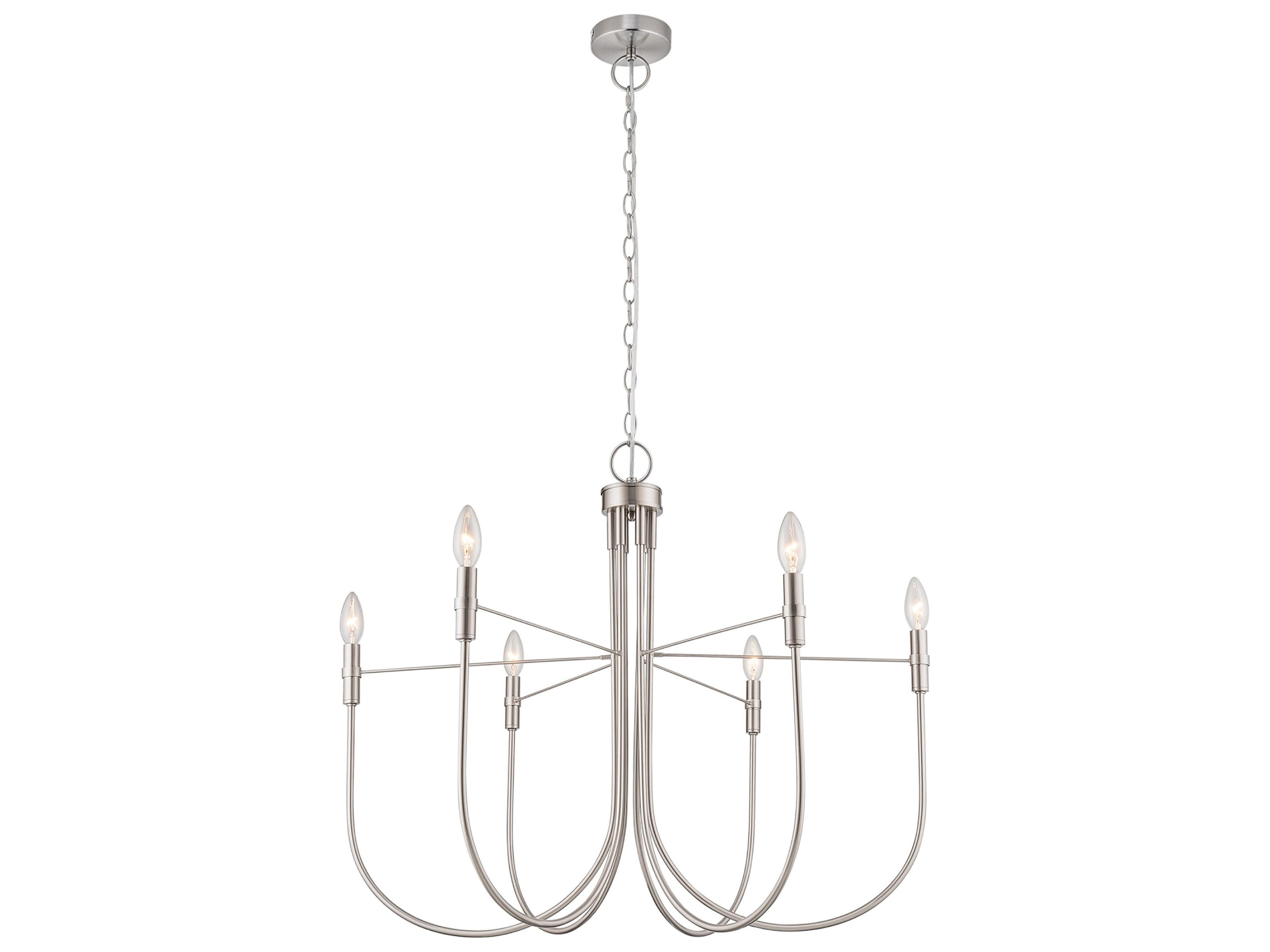 Artcraft Foundry 6-Light Brushed Nickel Candelabra Chandelier