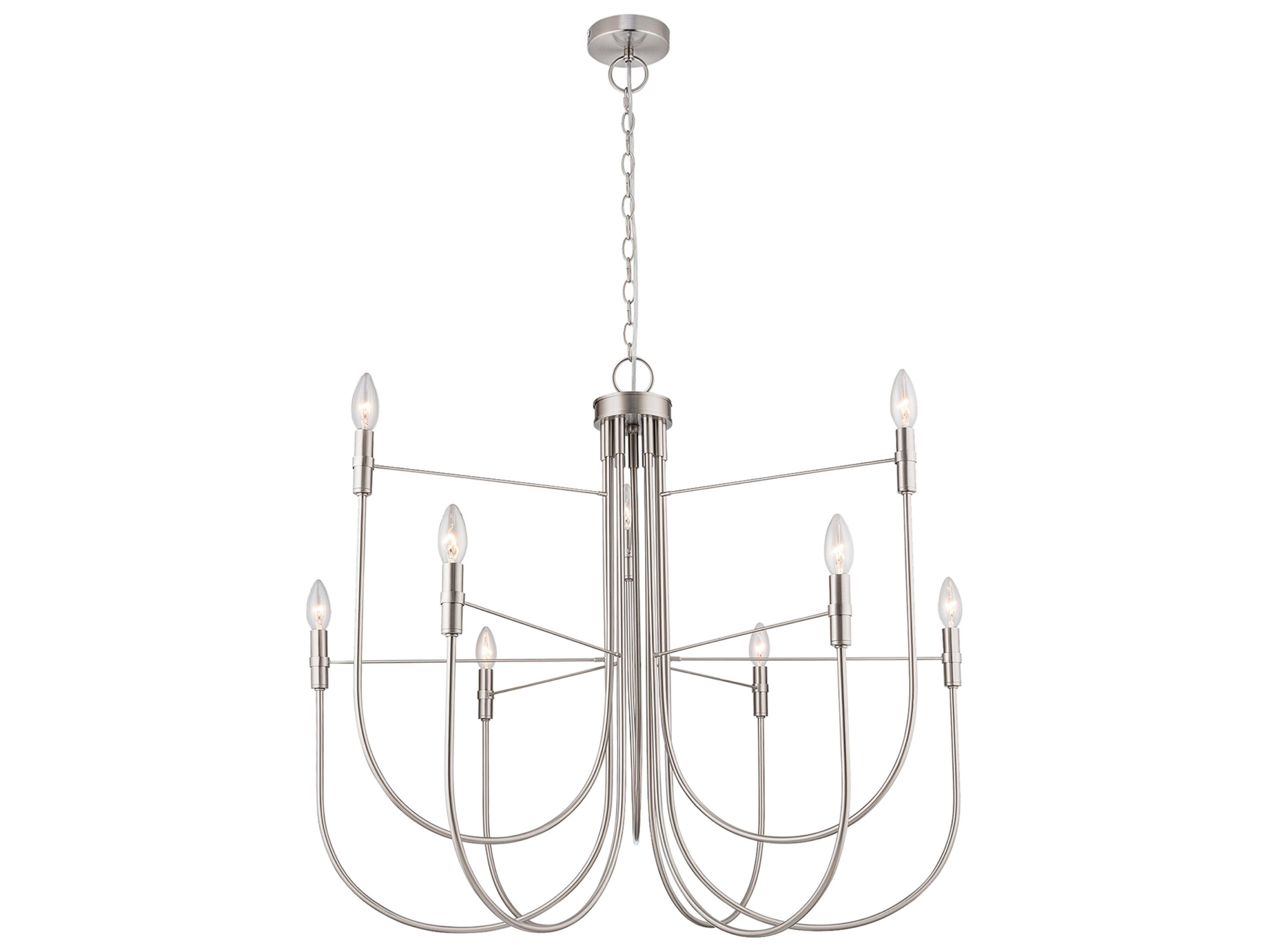 Artcraft Foundry 9-Light Brushed Nickel Candelabra Chandelier