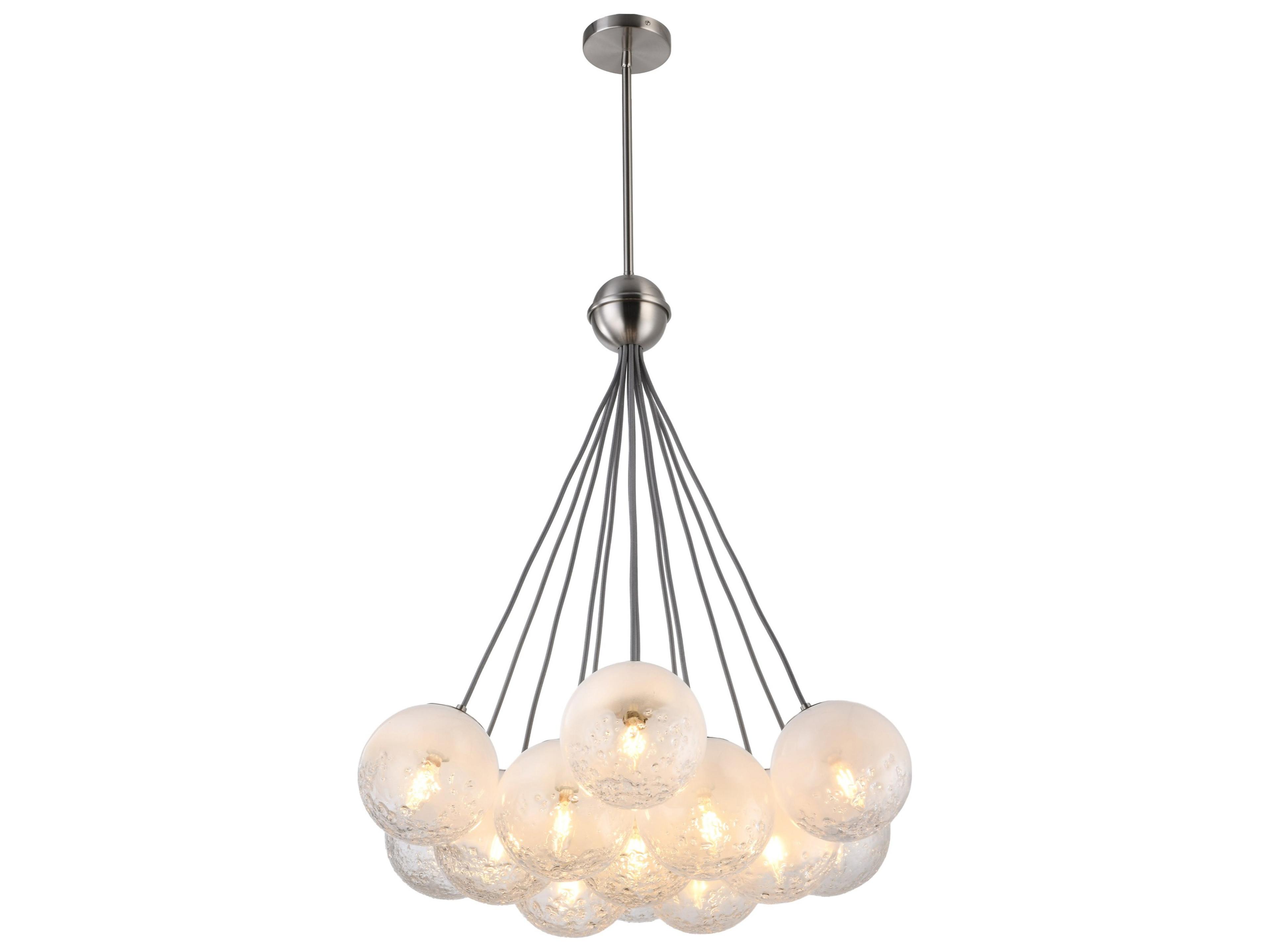 Artcraft Moonlight 12-Light Satin Nickel Globe Pendant