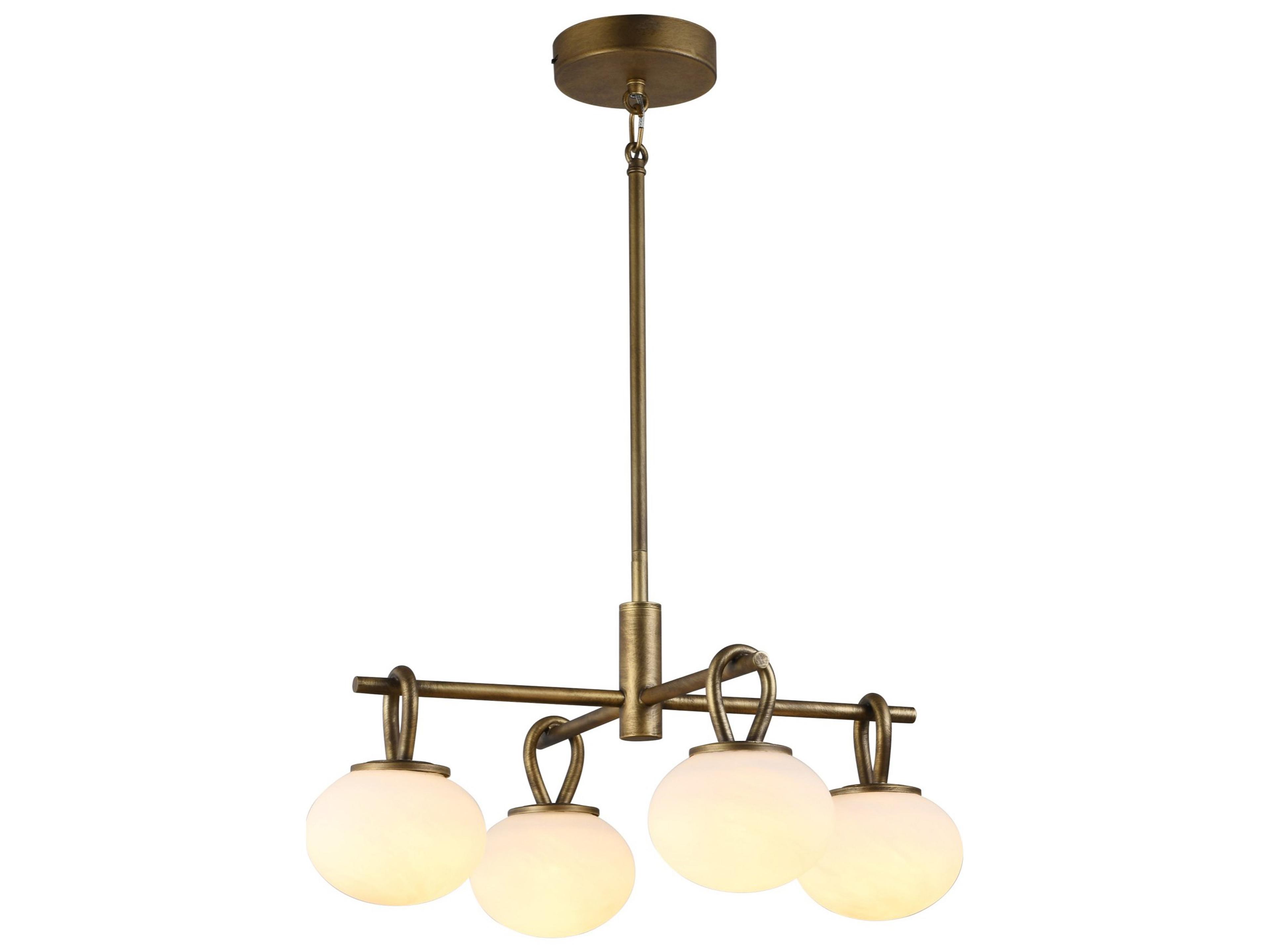 Artcraft Velora 4-Light Legacy Brass Globe Pendant