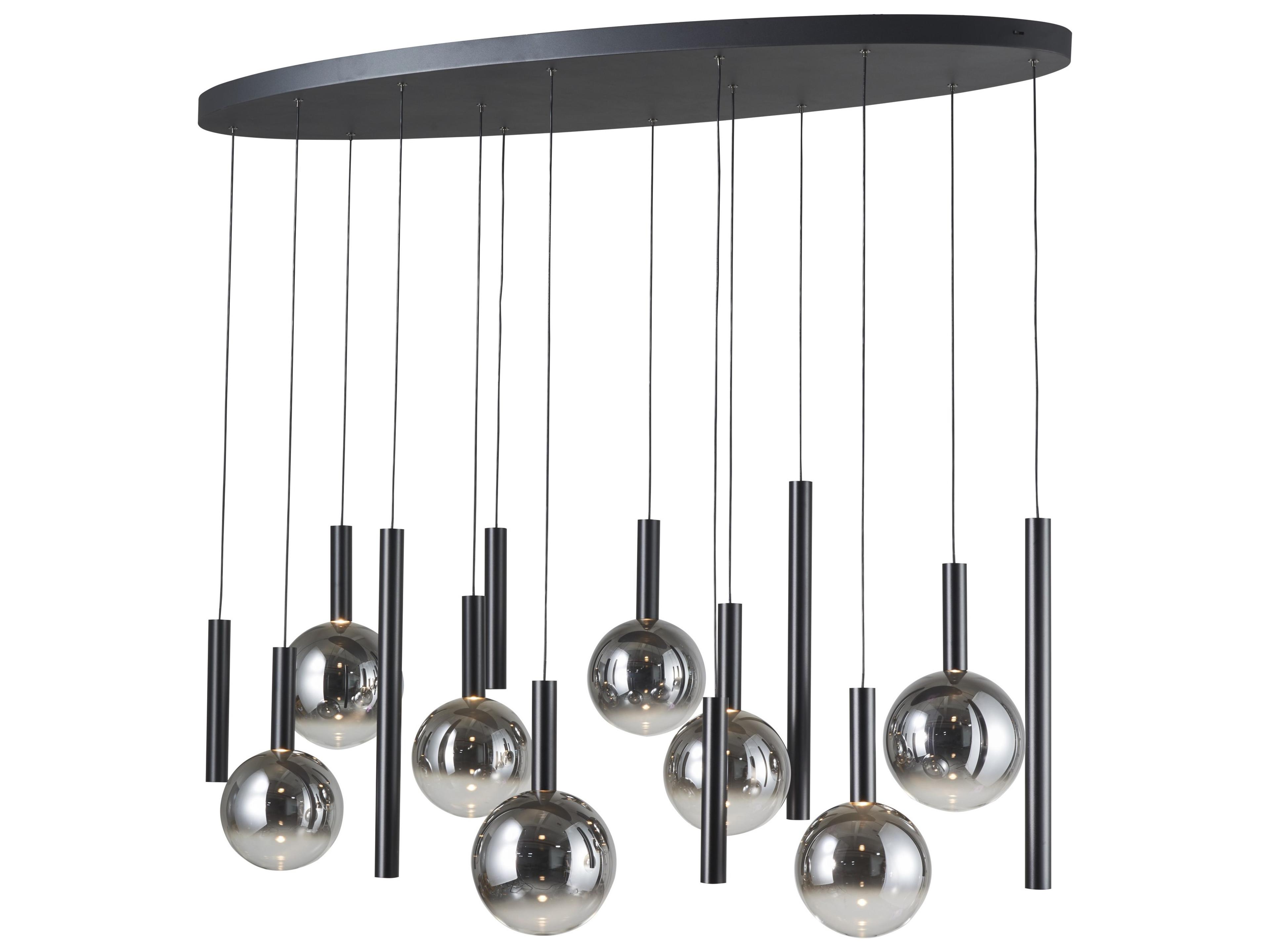 Artcraft Modella 14-Light Black Globe Round Island Pendant