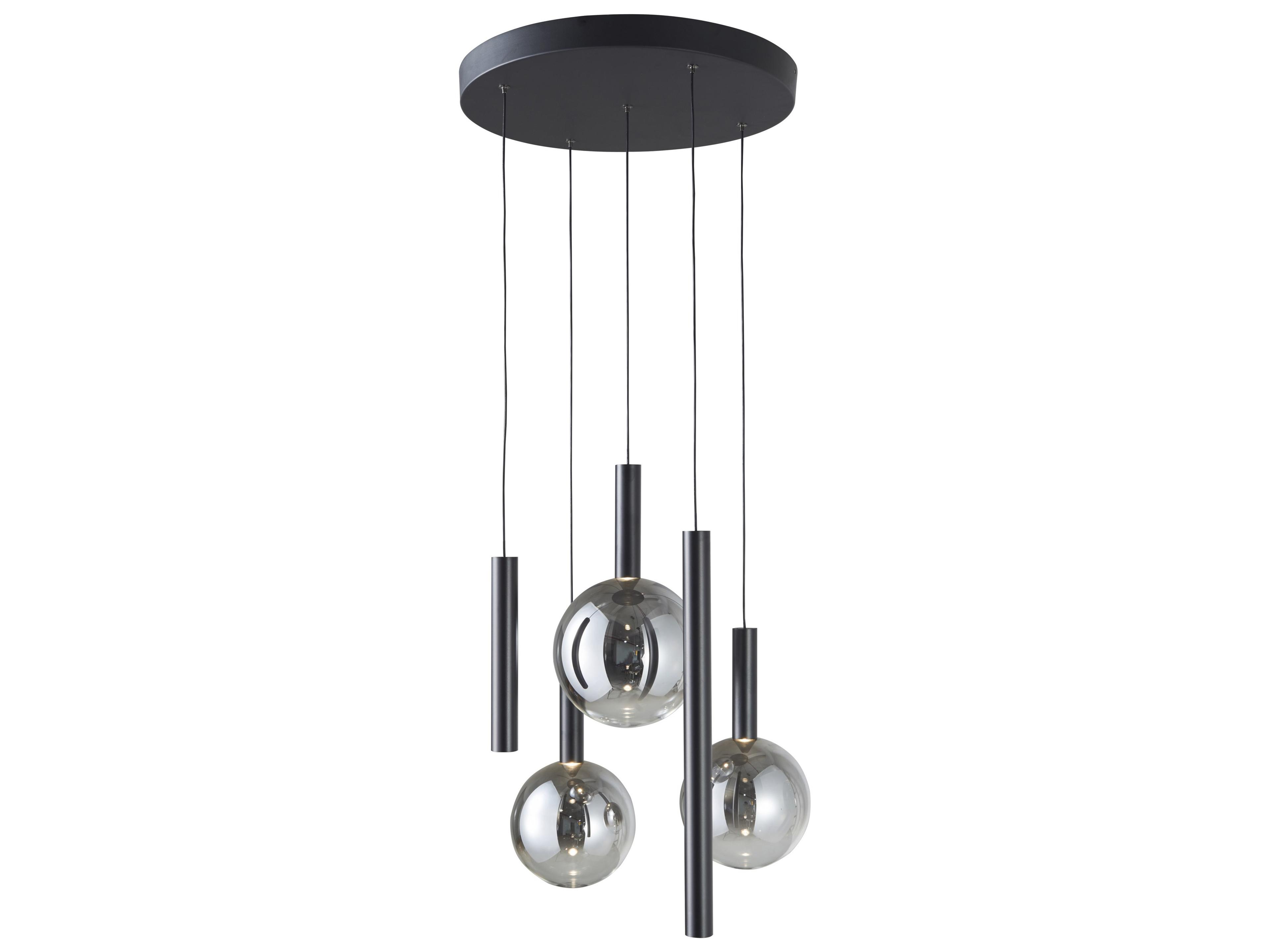 Artcraft Modella 5-Light Black Globe Linear Pendant