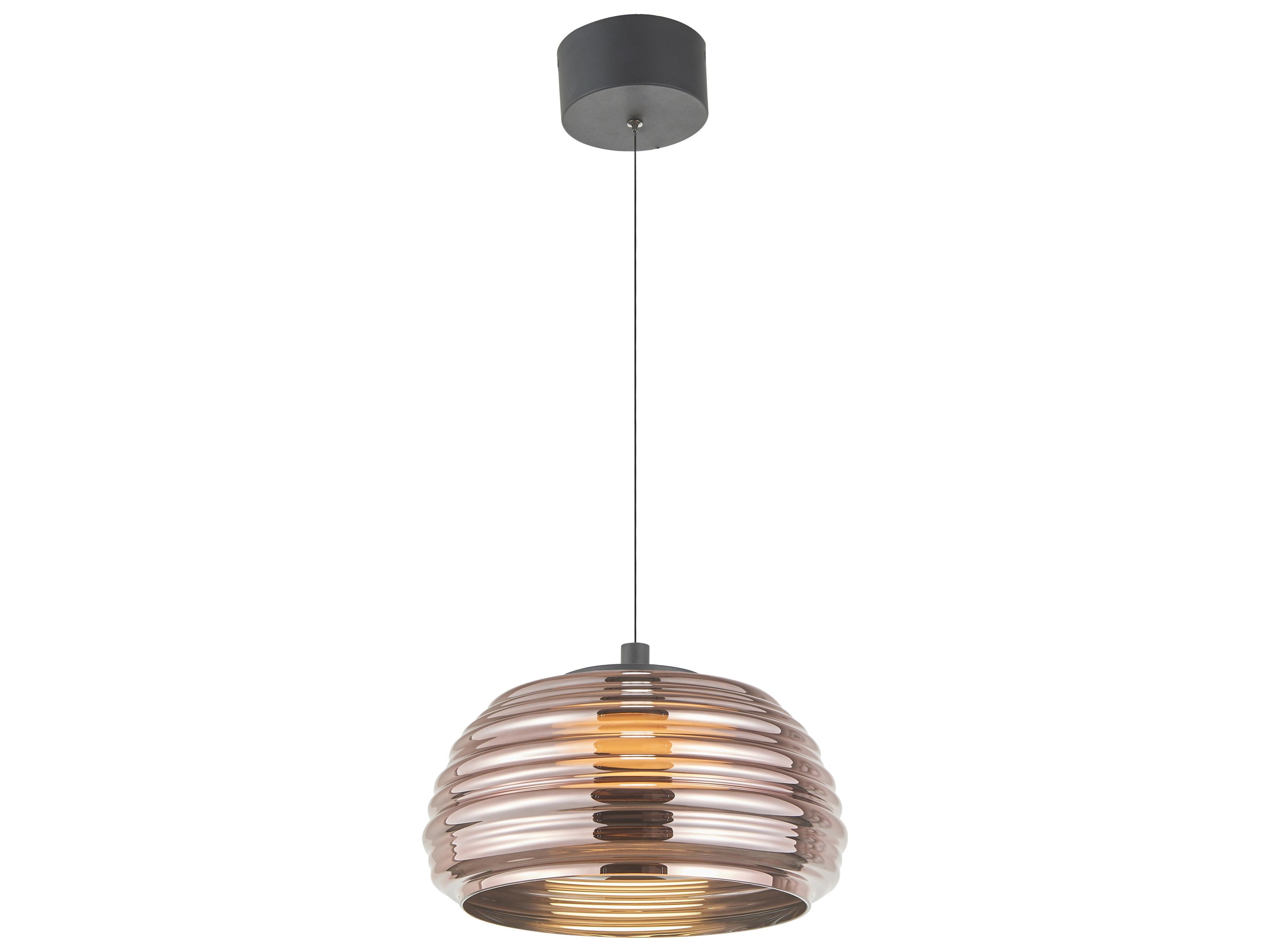 Artcraft Haze 1-Light Black espresso Copper Dome Pendant
