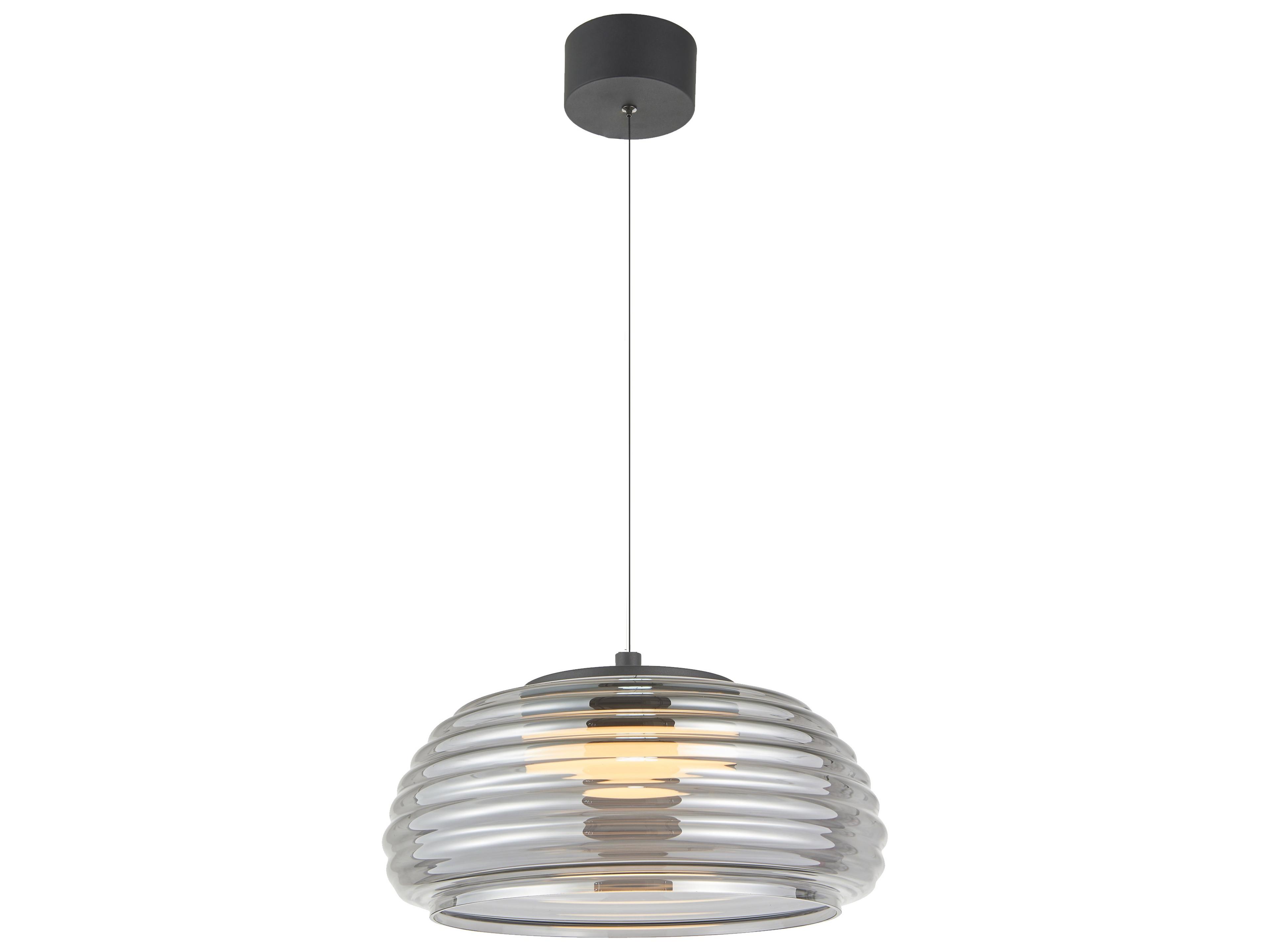 Artcraft Haze 1-Light Black smoke Dome Pendant