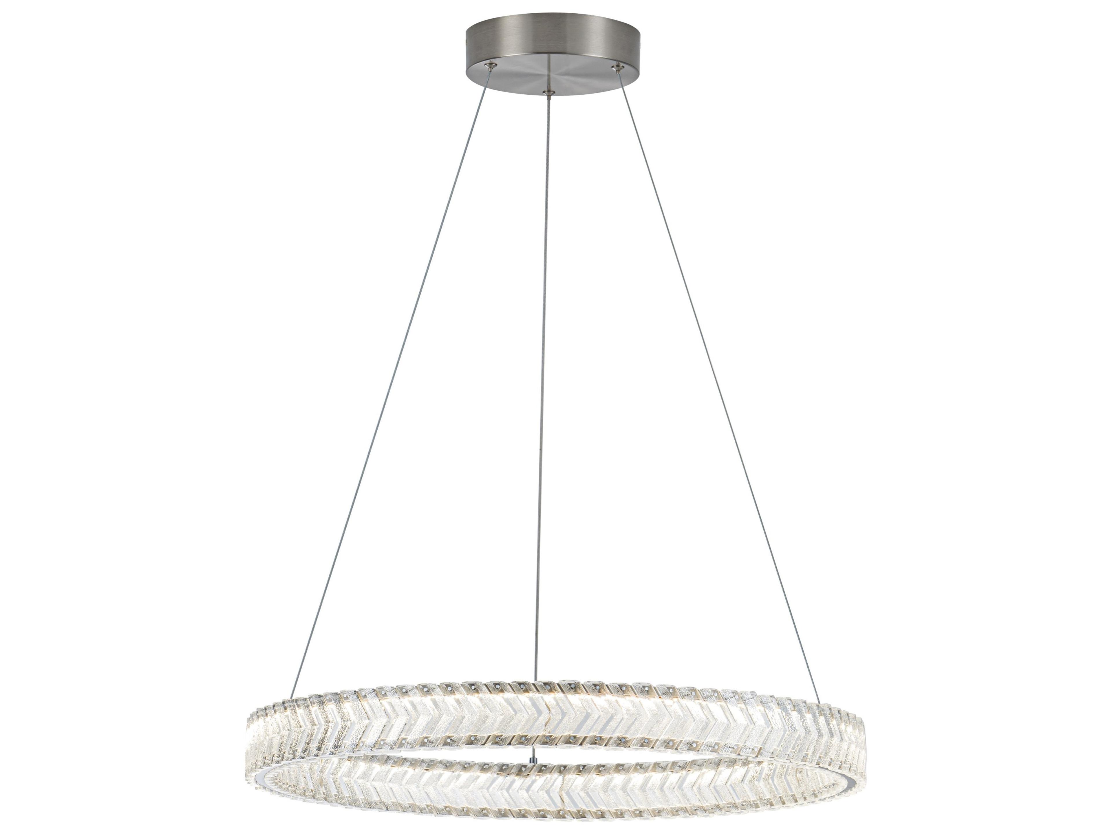 Artcraft Chevron Brushed Nickel Round Pendant