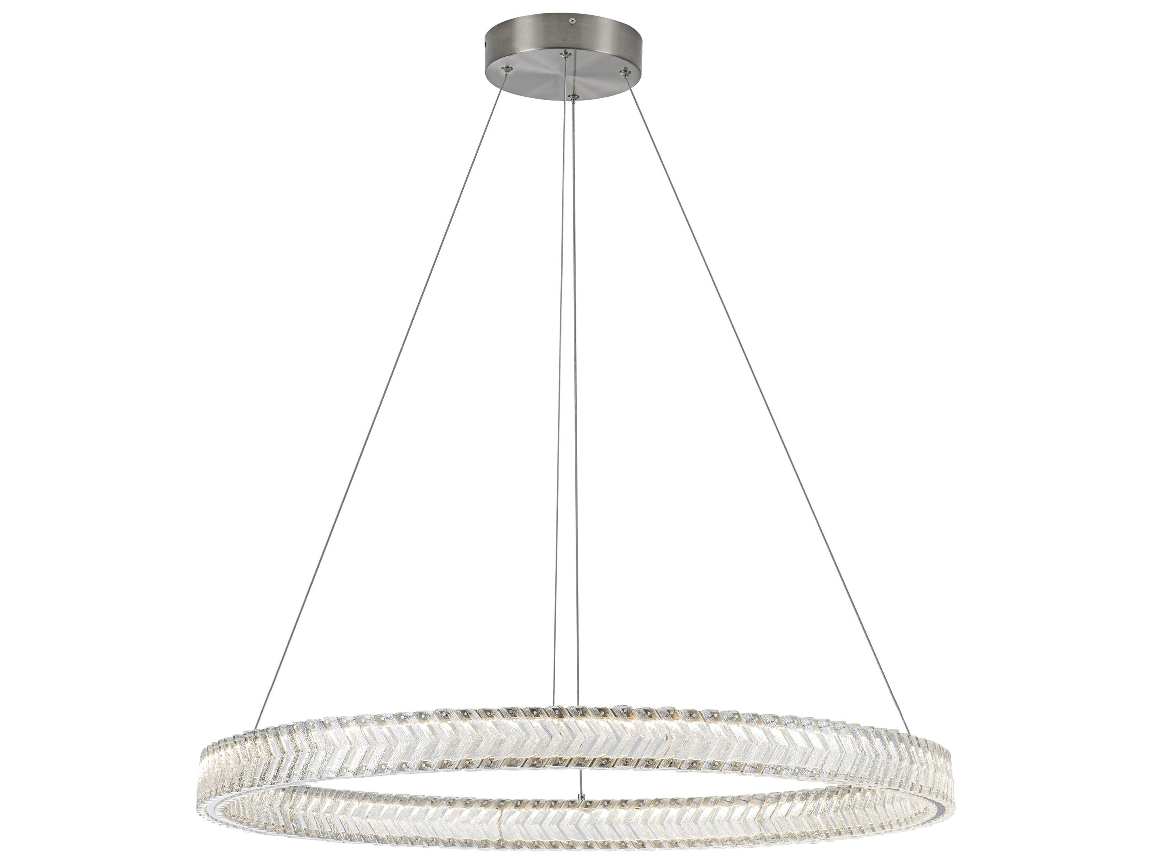 Artcraft Chevron Brushed Nickel Round Pendant