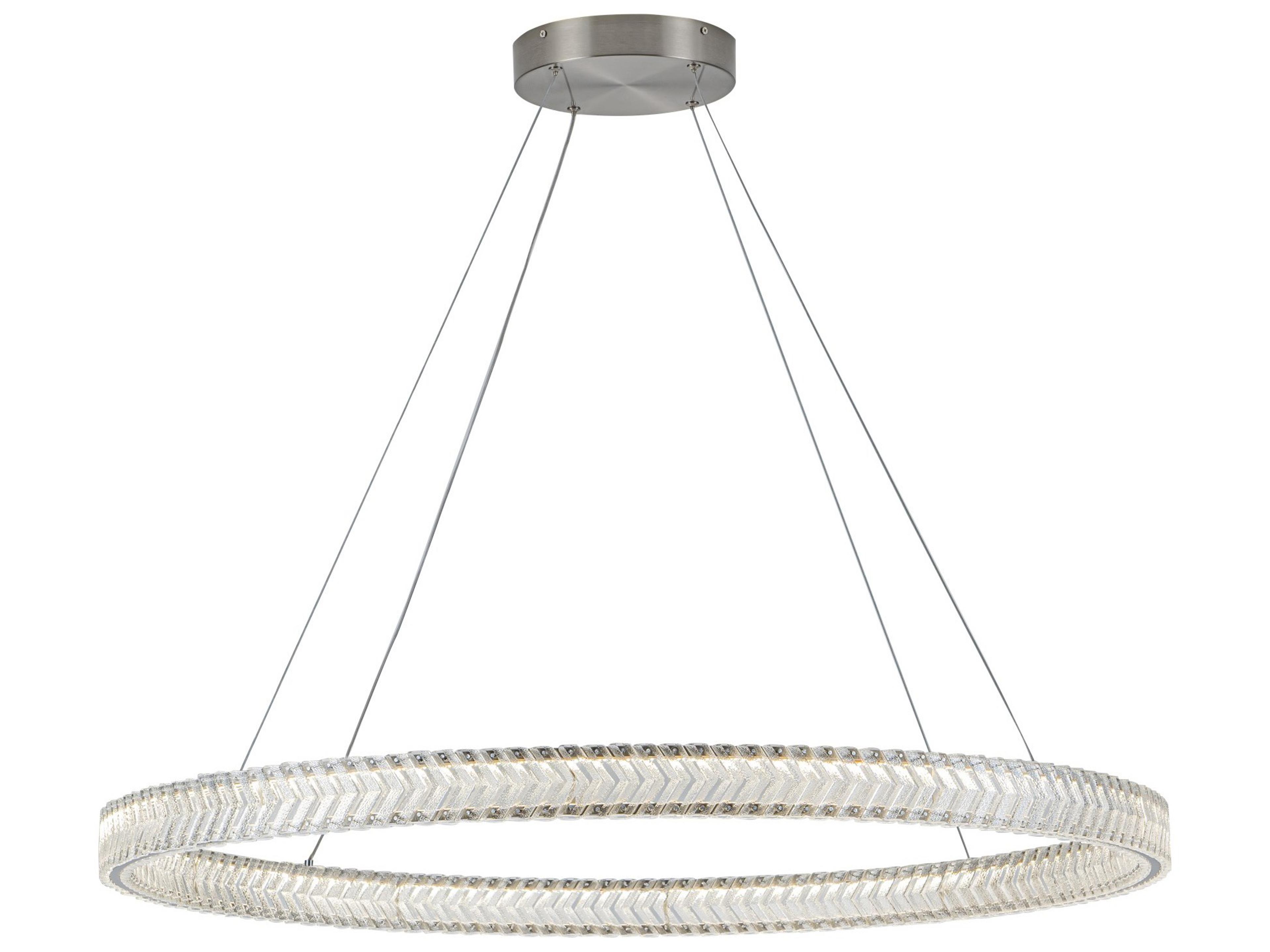 Artcraft Chevron Brushed Nickel Round Pendant