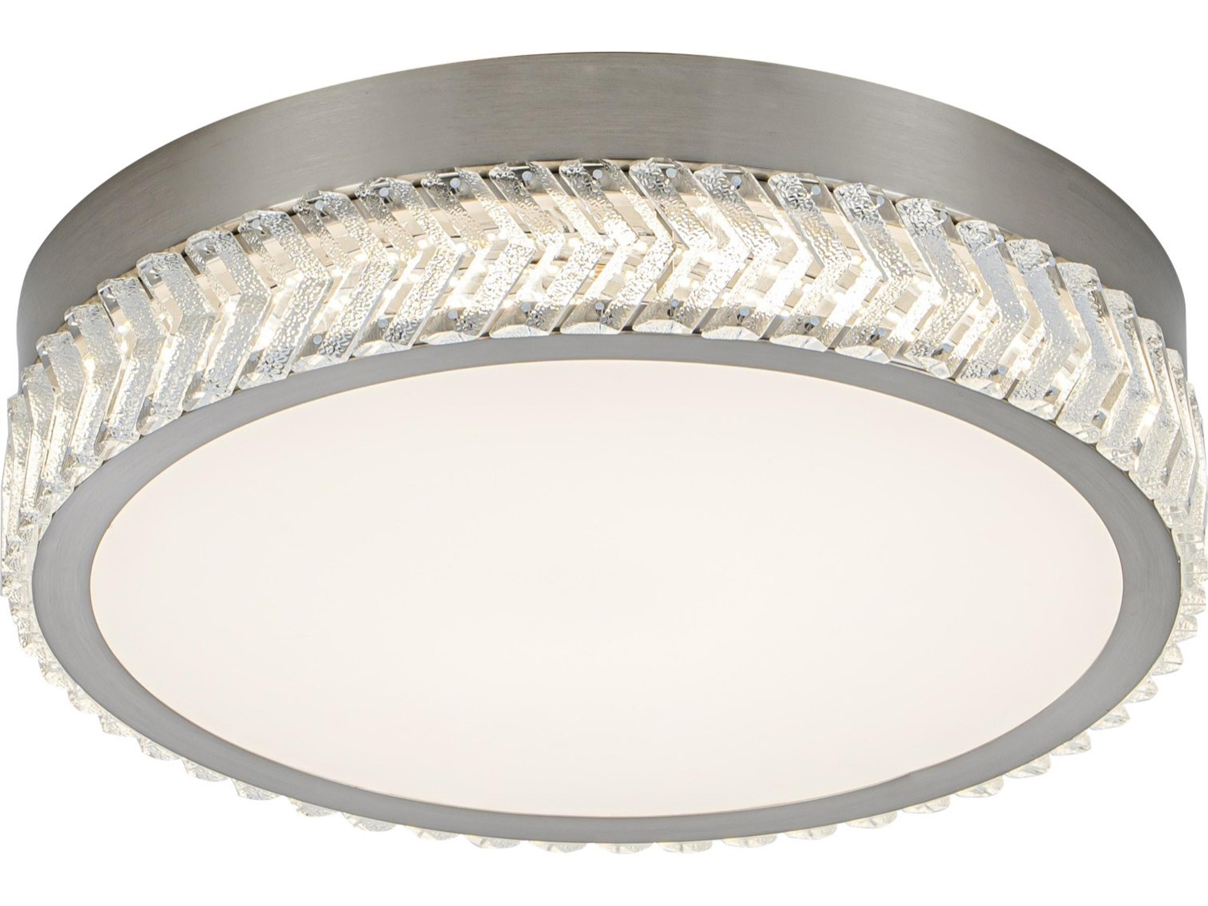 Artcraft Chevron Brushed Nickel Round Flush Mount