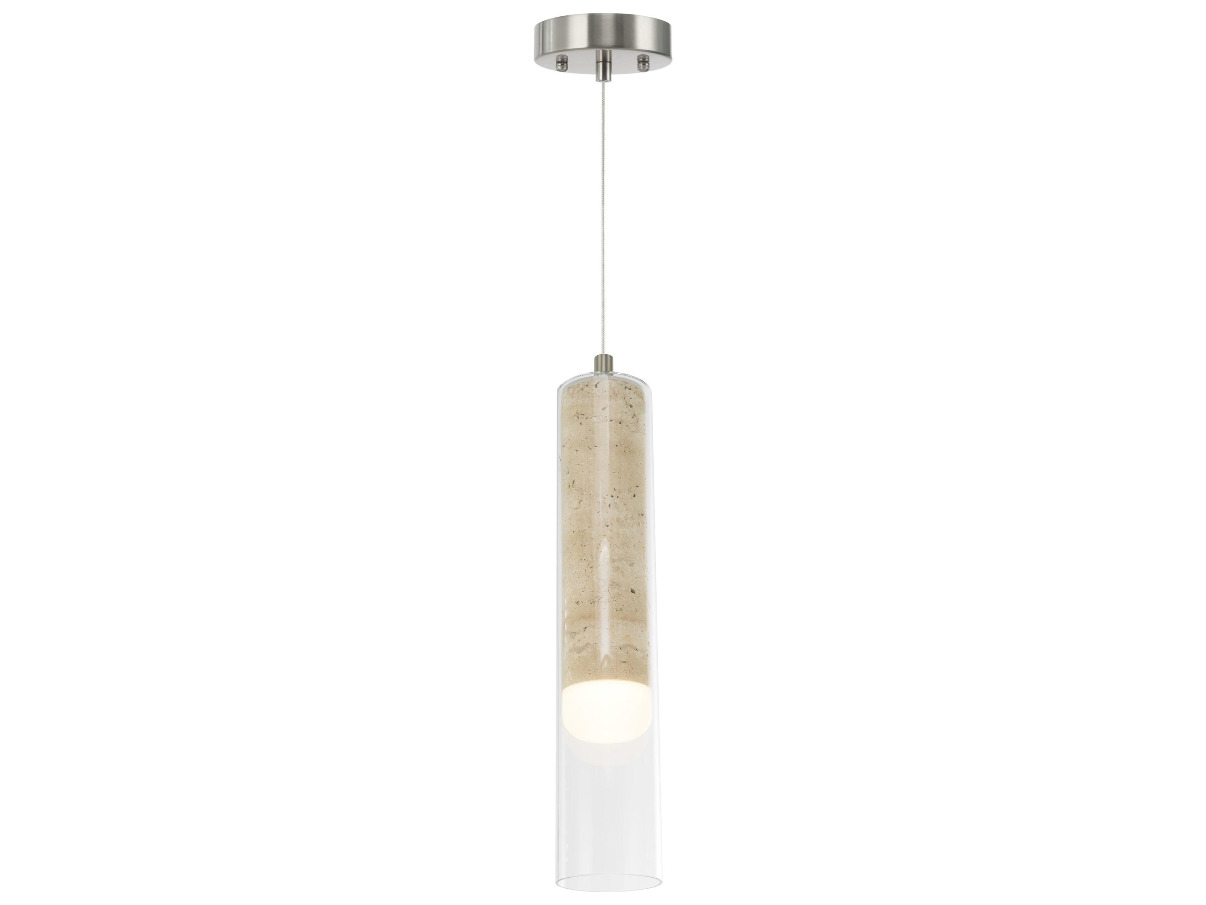 Artcraft Zara 1-Light Brushed Nickel Cylinder Linear Mini Pendant