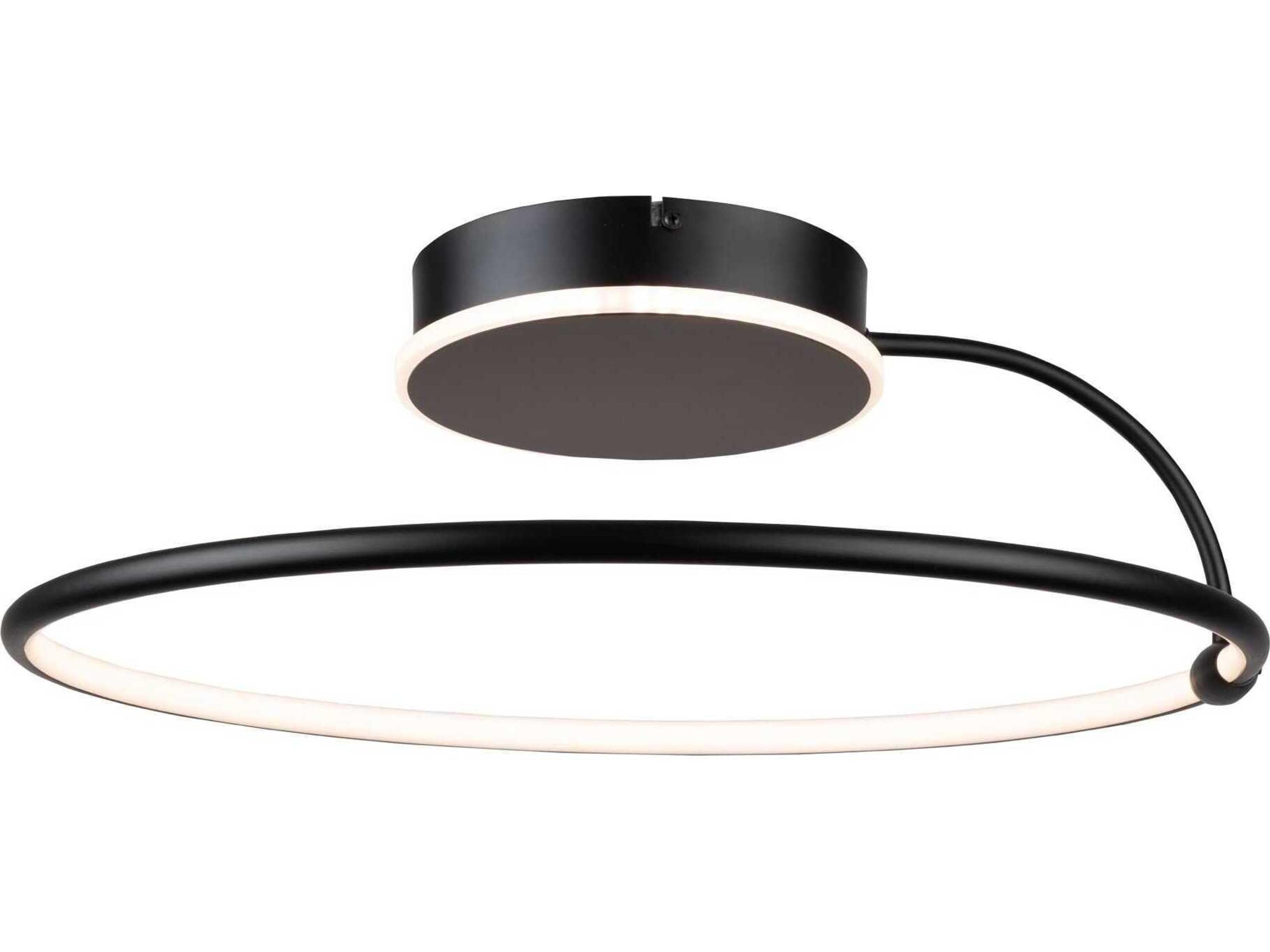 Artcraft Halo Black LED Round Semi Flush Mount