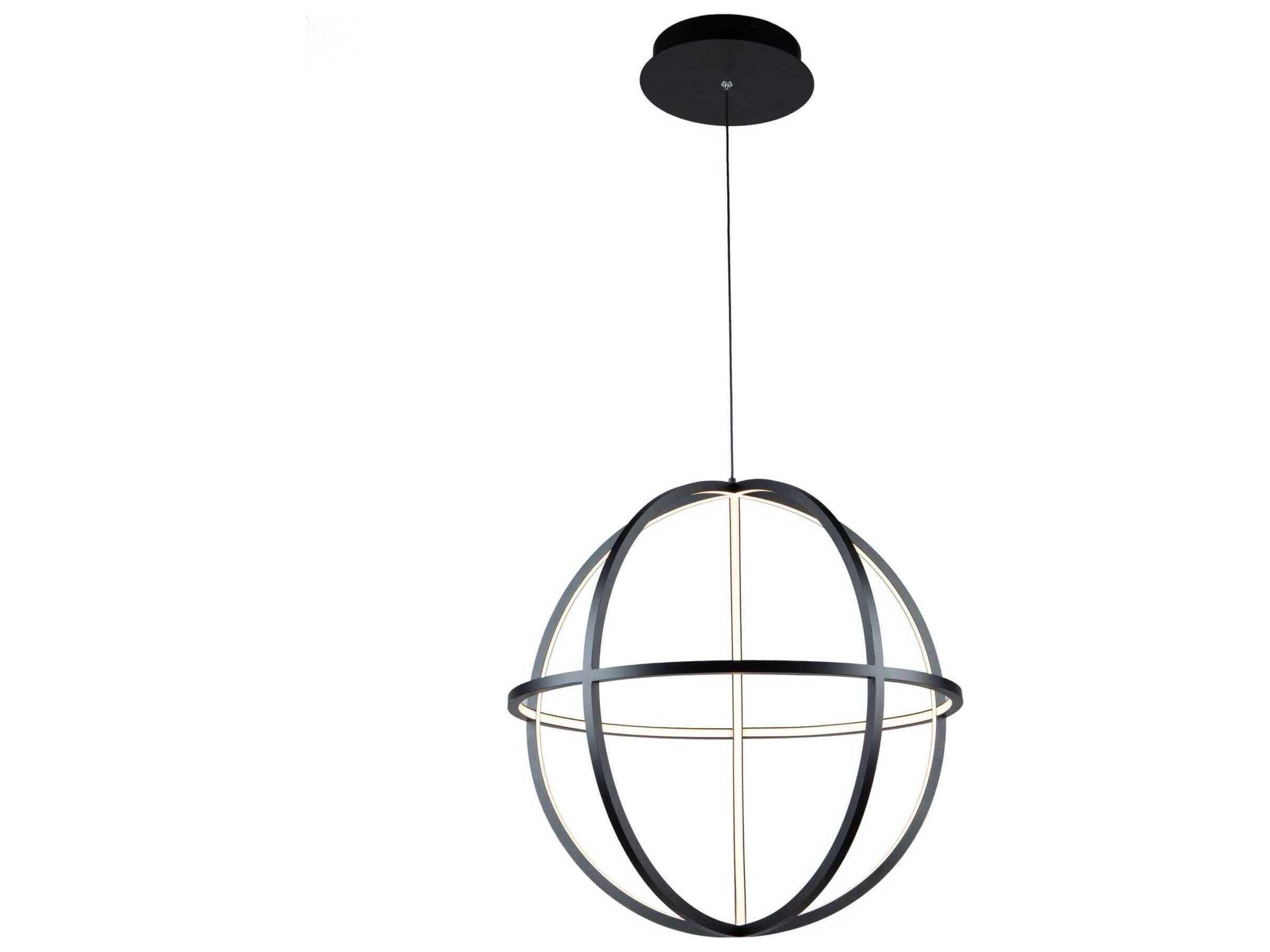 Artcraft Celestial 4-Light Matte Black LED Geometric Round Pendant