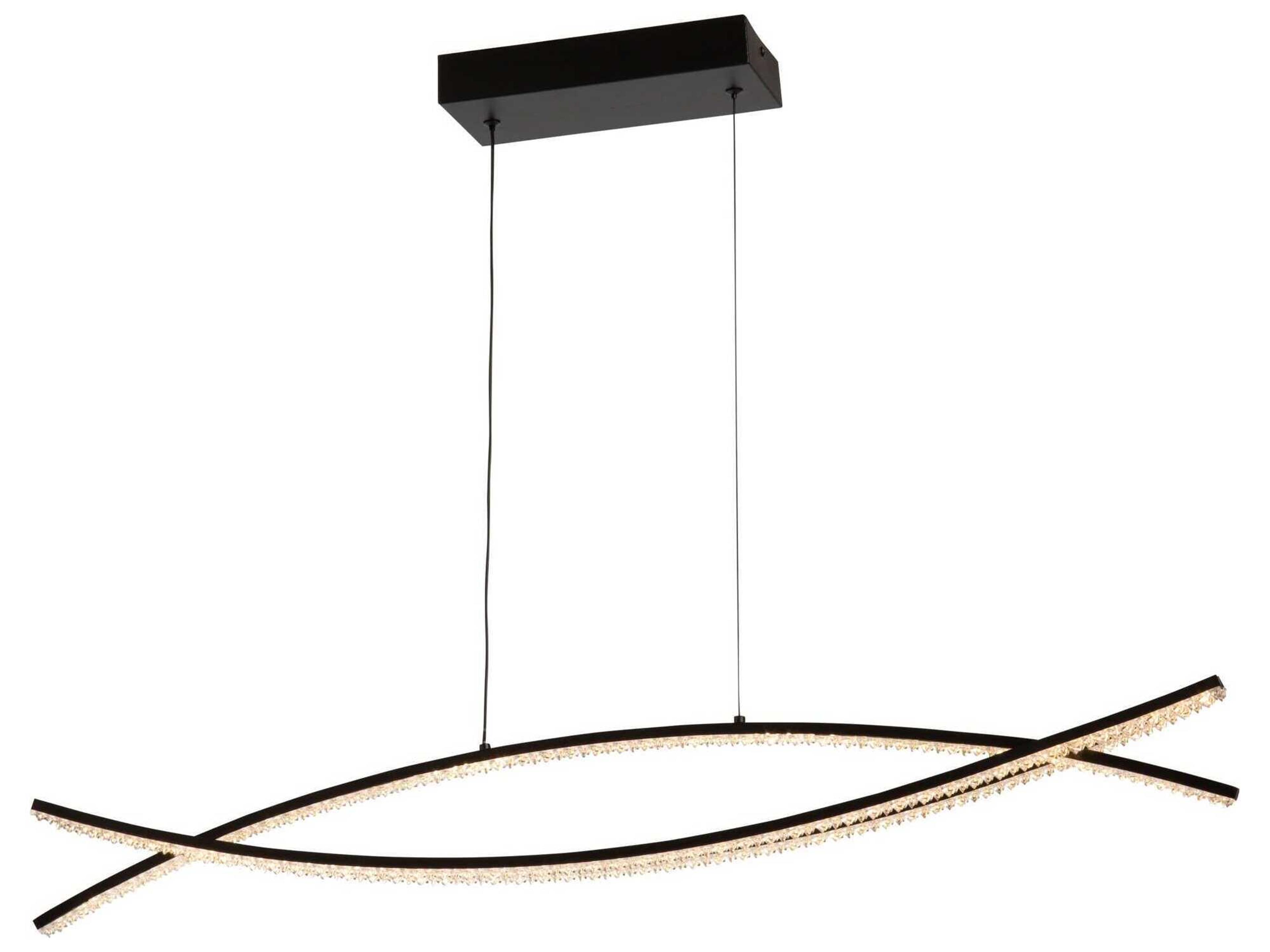 Artcraft Nova Black LED Linear Island Pendant