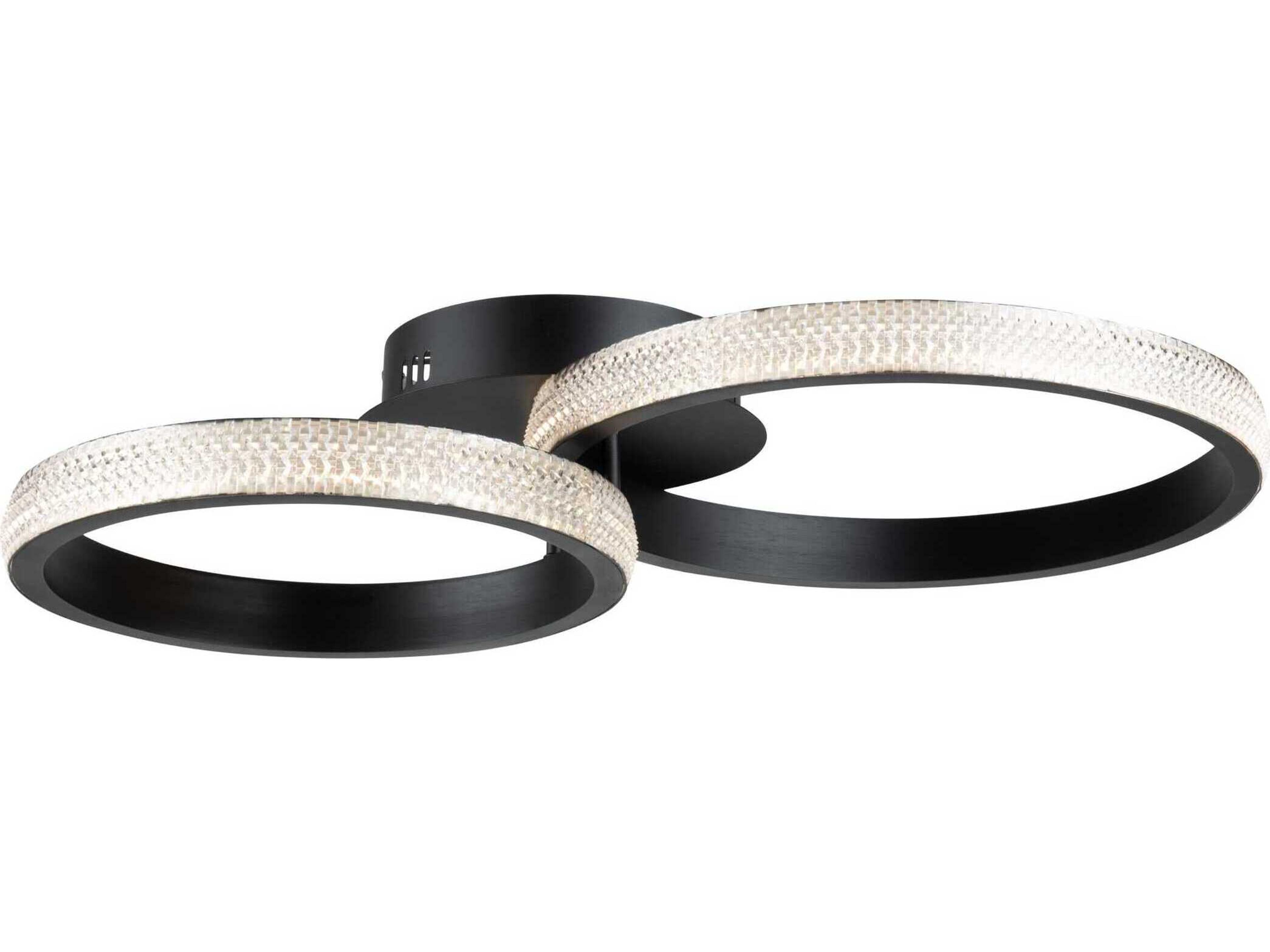 Artcraft Nova Matte Black Round Flush Mount