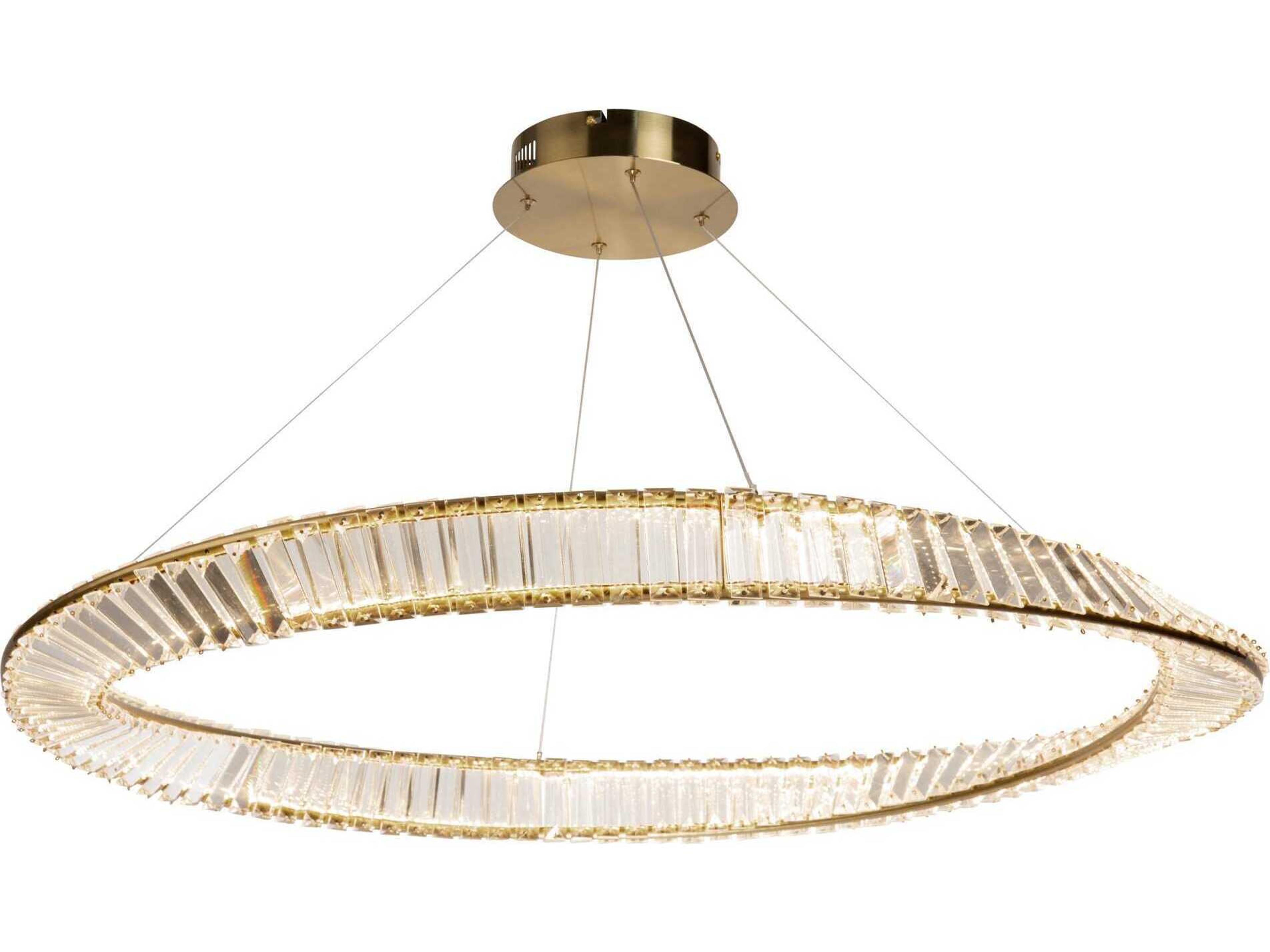 Artcraft Stella Brushed Brass Crystal LED Round Pendant