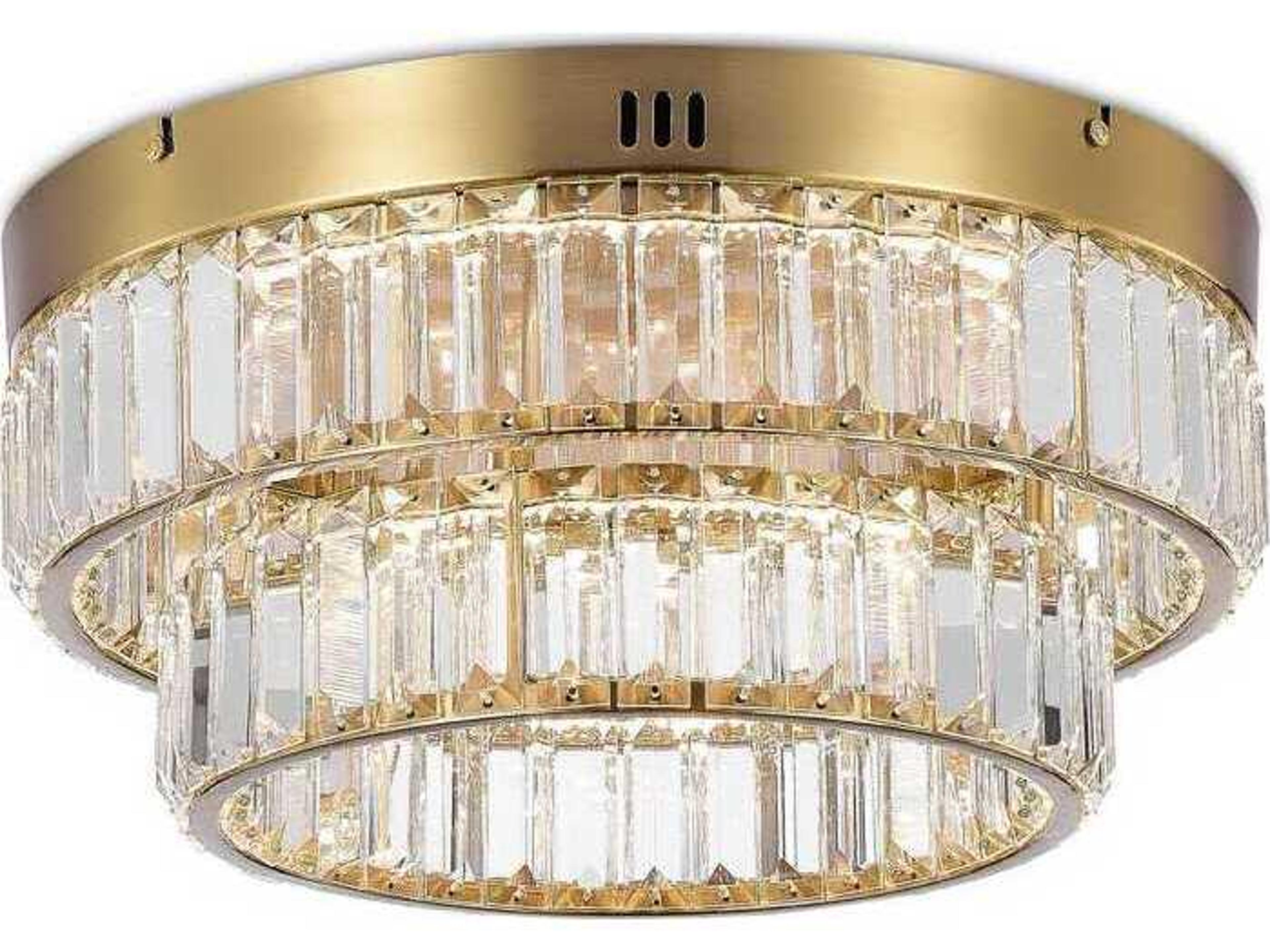 Artcraft Stella Brushed Brass Round Flush Mount