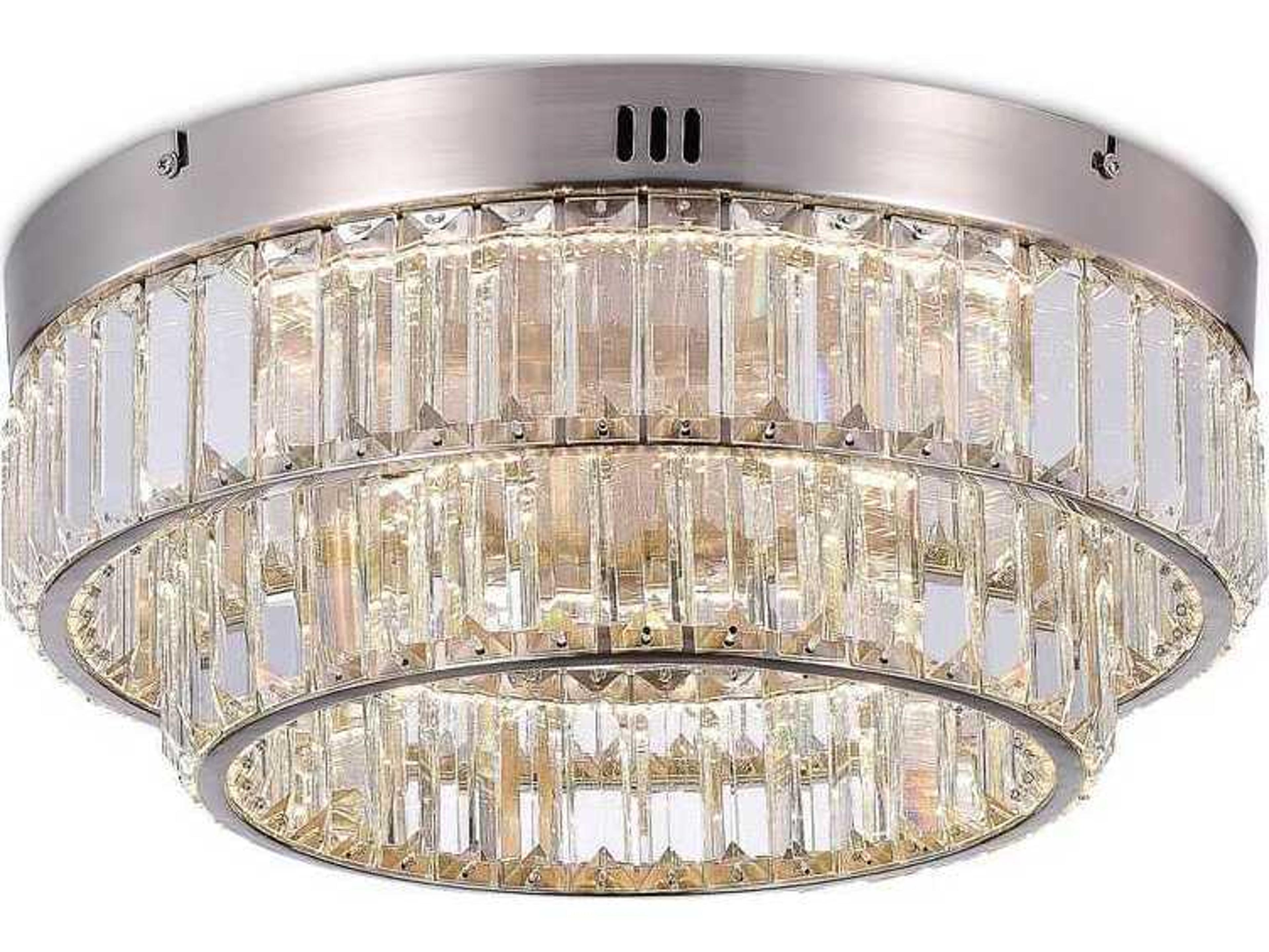 Artcraft Stella Satin Nickel Round Flush Mount