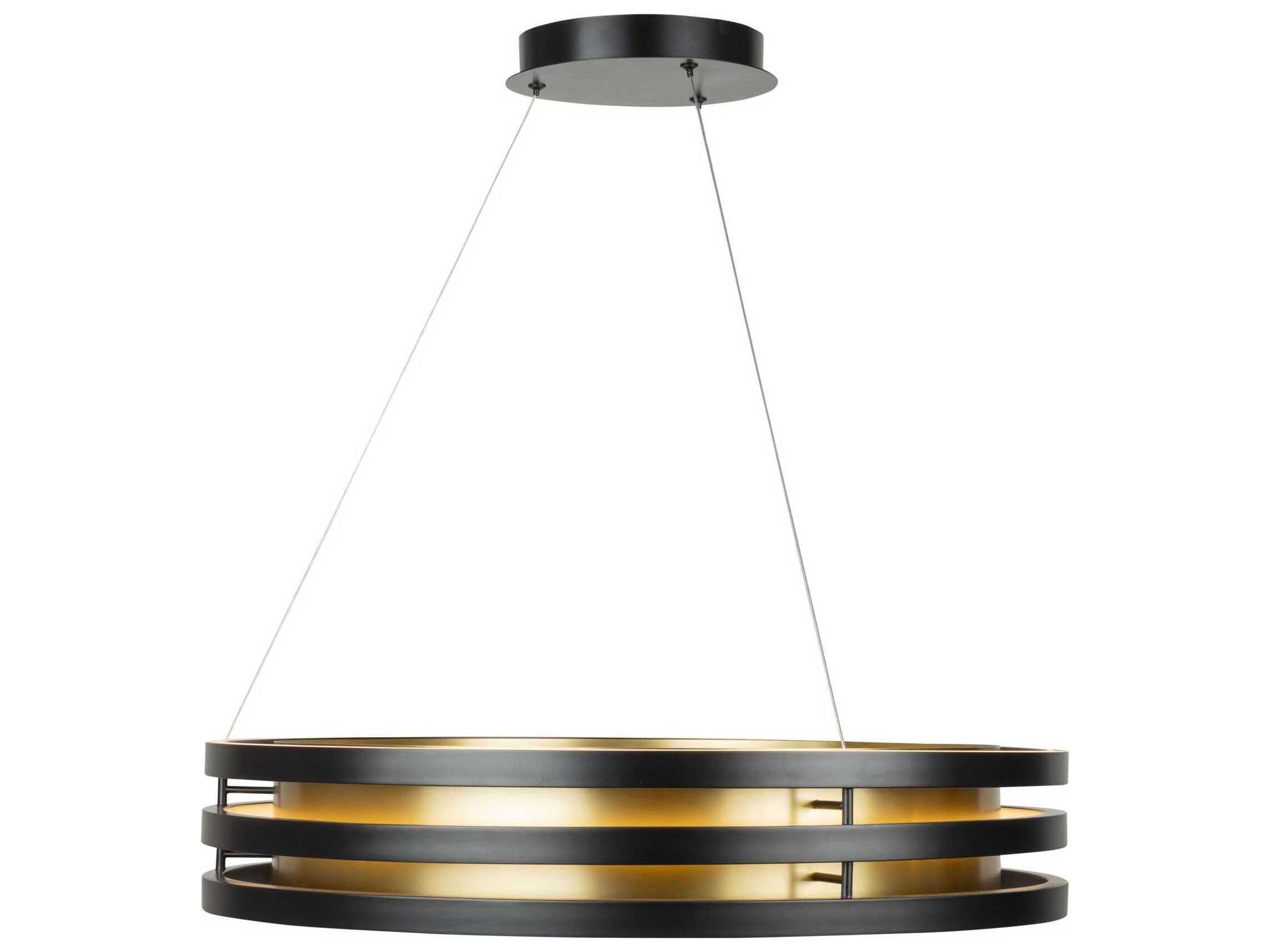 Artcraft Toledo 1-Light Black Brushed Brass Round Pendant