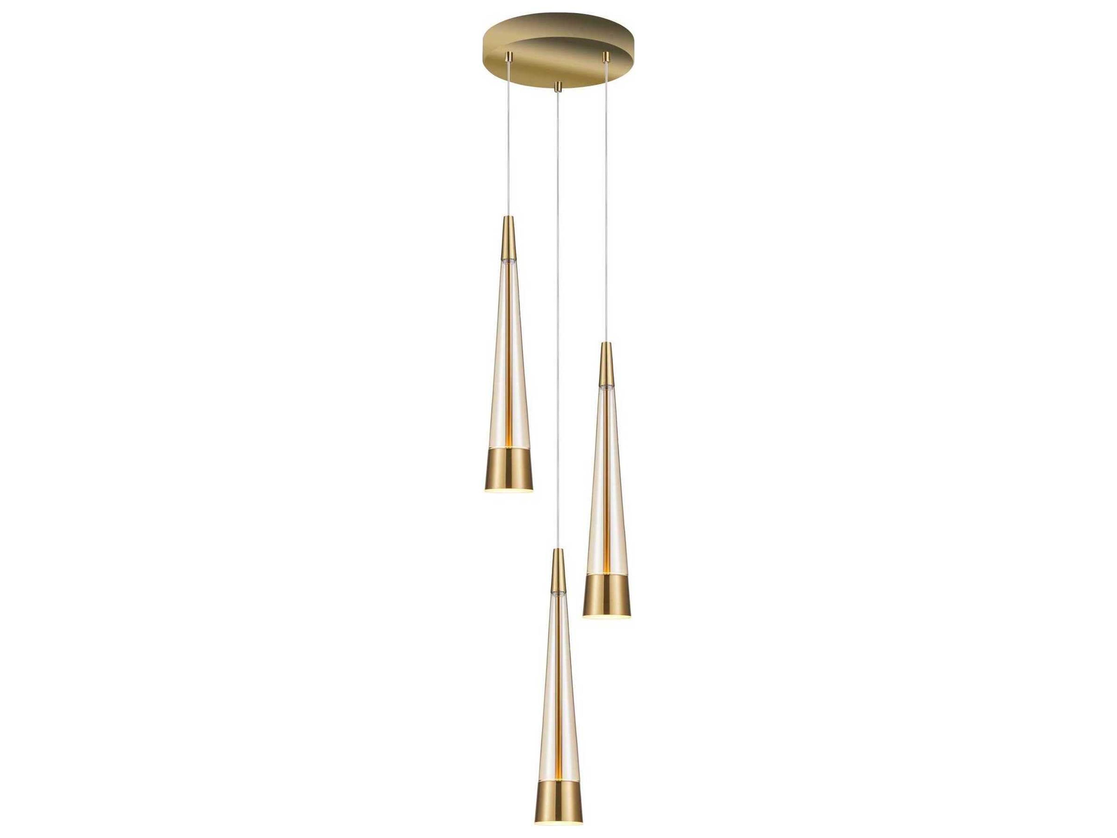 Artcraft Sunnyvale 3-Light Brass Mini Pendant