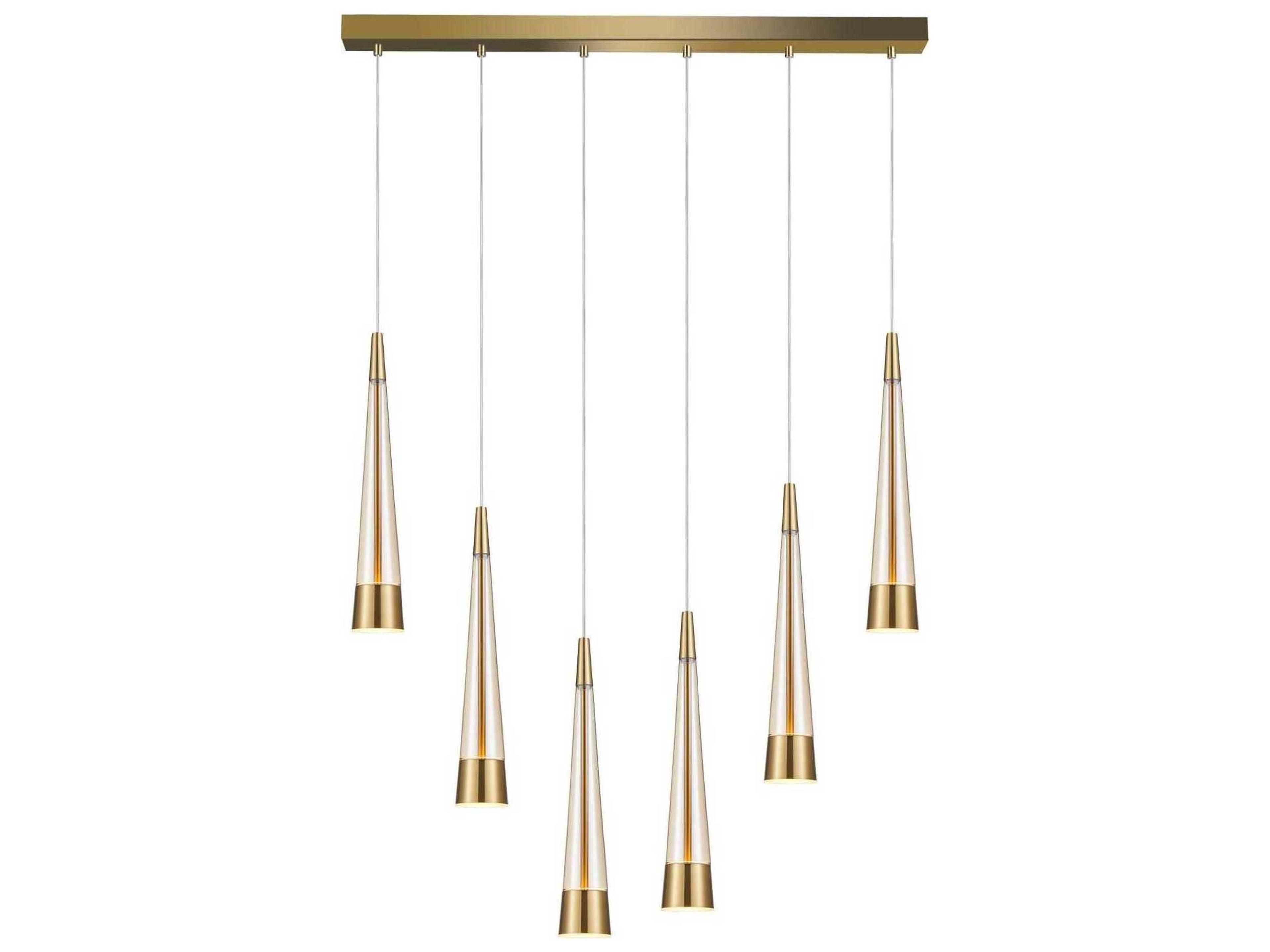 Artcraft Sunnyvale 6-Light Brass Linear Island Pendant