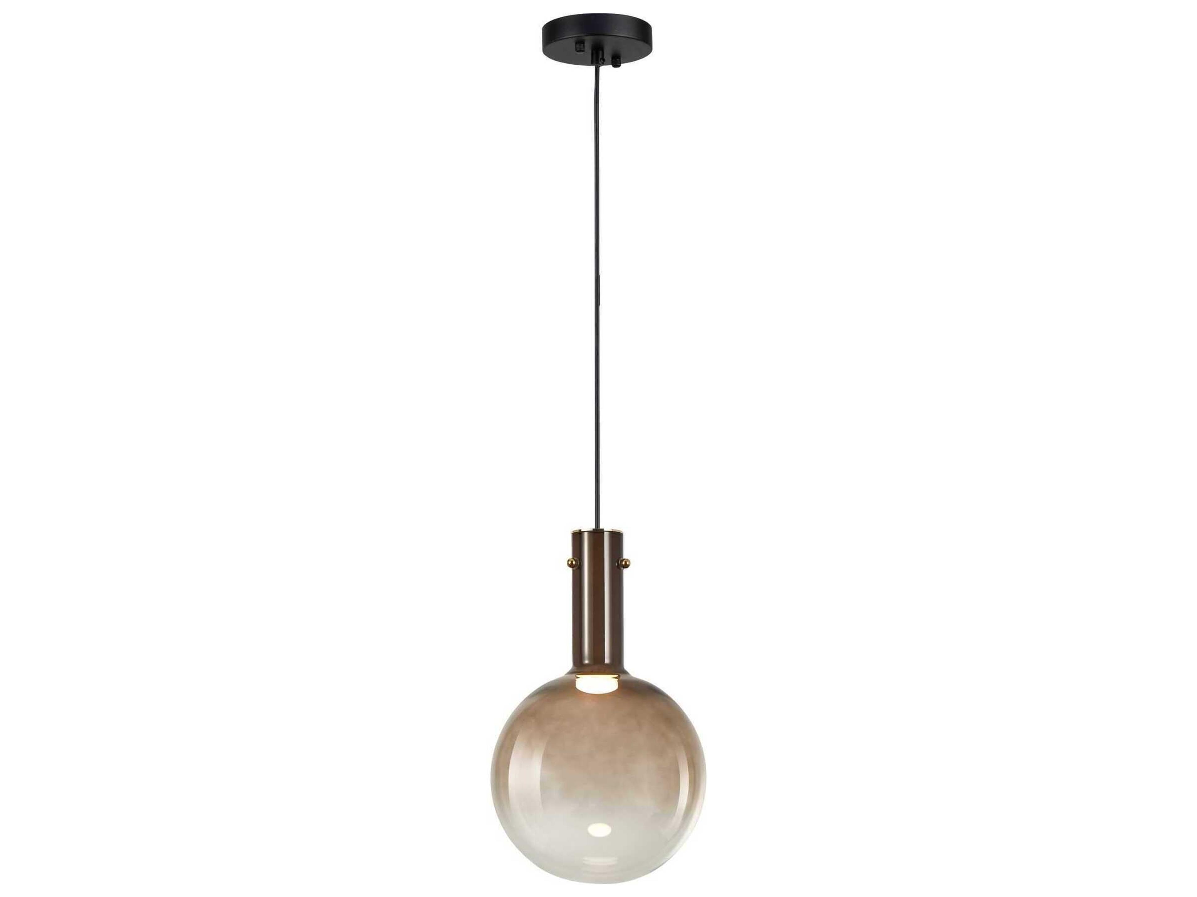 Artcraft Alexis 1-Light Coffee Brown Globe Mini Pendant