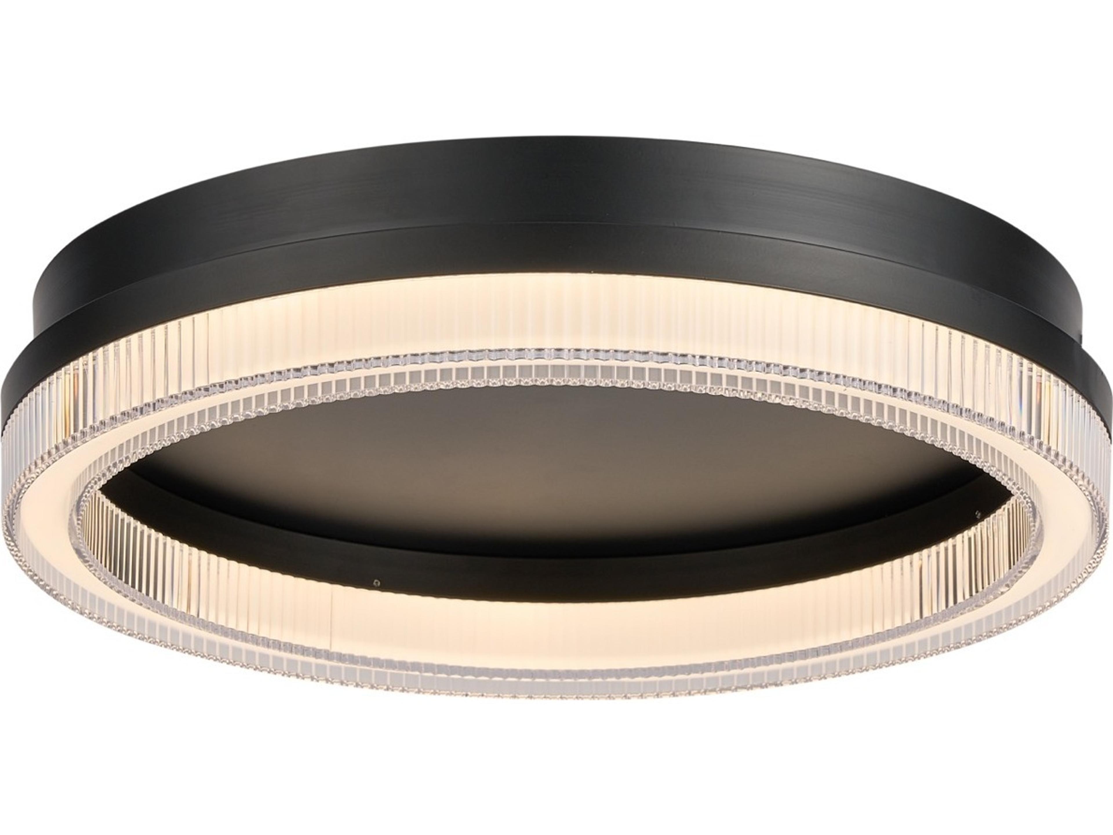 Artcraft Ari 1-Light Black Flush Mount