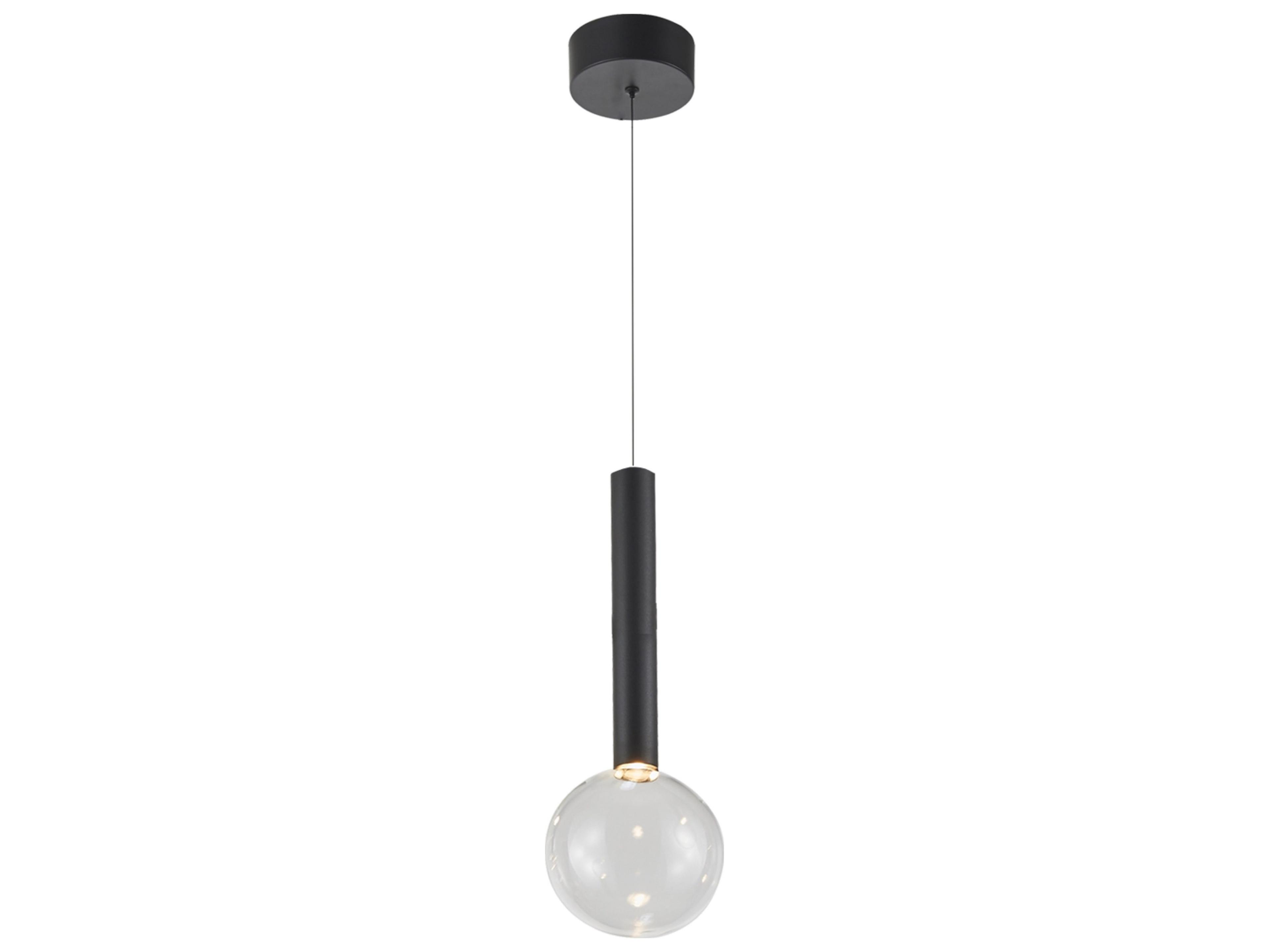 Artcraft Terra 1-Light Black Globe Mini Pendant