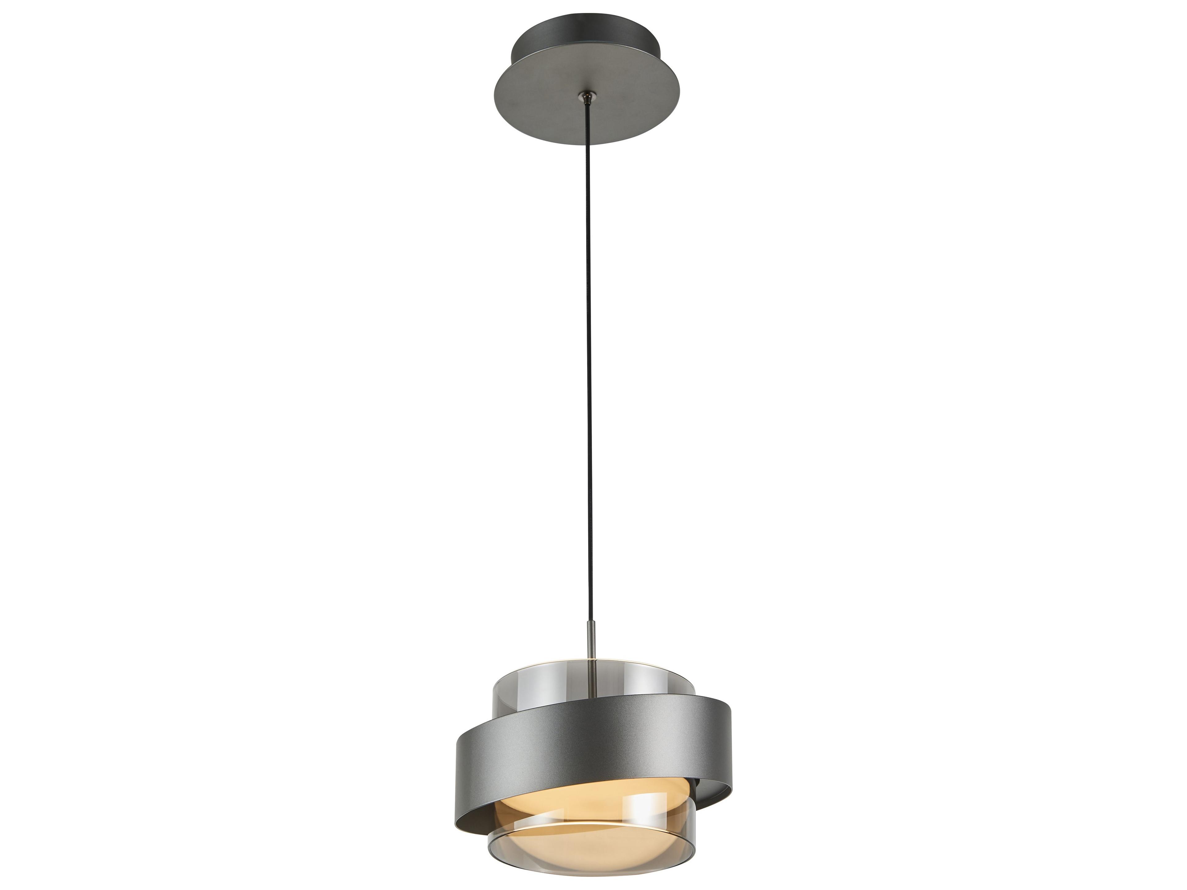 Artcraft Axis 1-Light Graphite Gray Cylinder Pendant