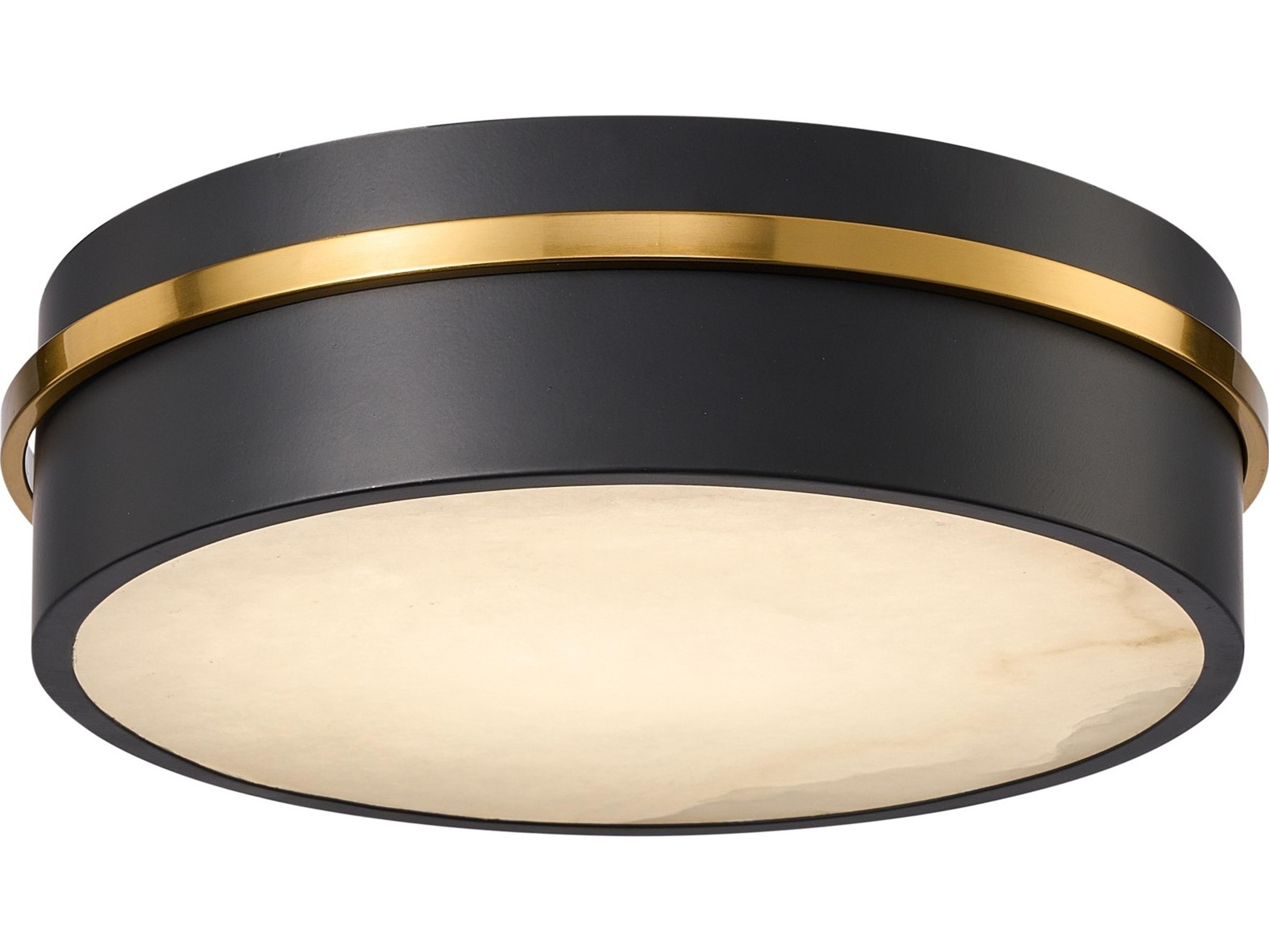 Artcraft Dax Black Brass Flush Mount