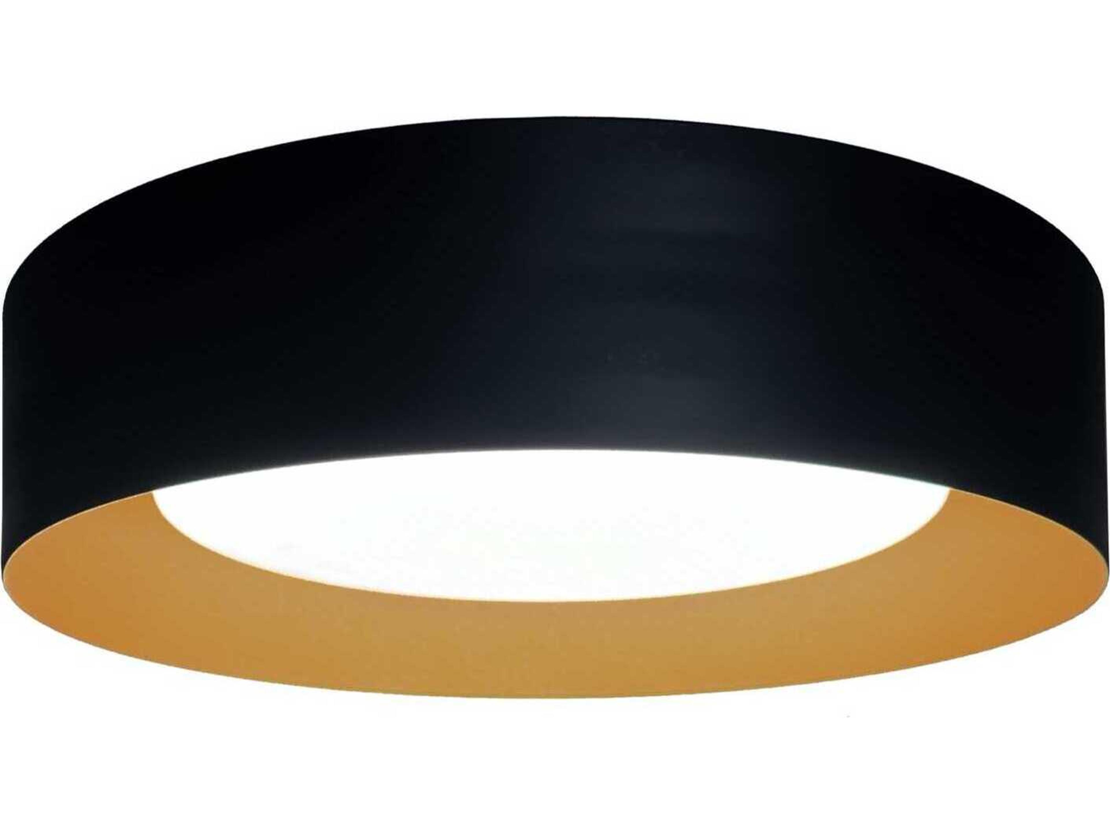 Artcraft Orsa 1-Light Black Brushed Brass Round Flush Mount