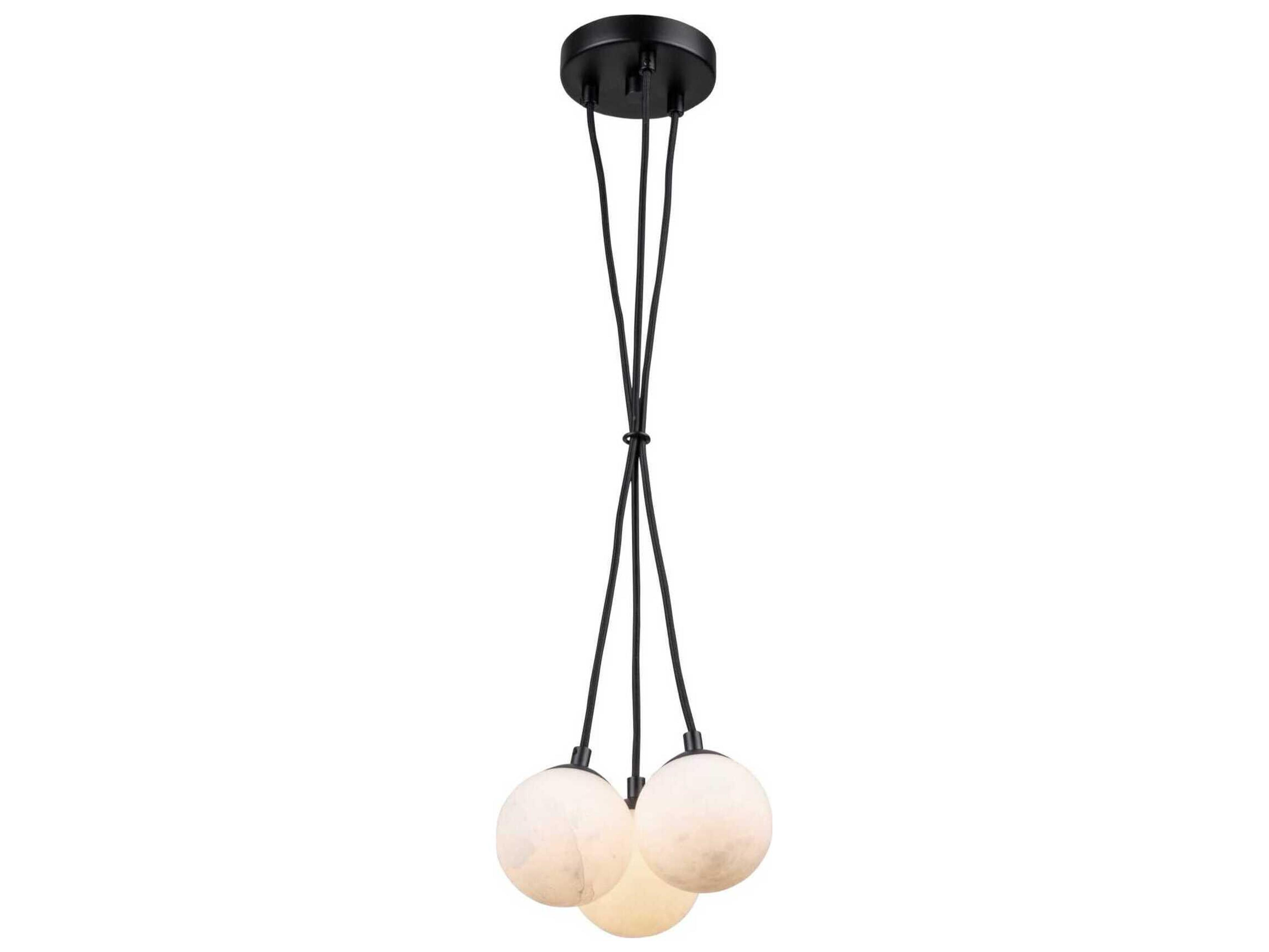 Artcraft Camila 3-Light Black Globe Mini Pendant