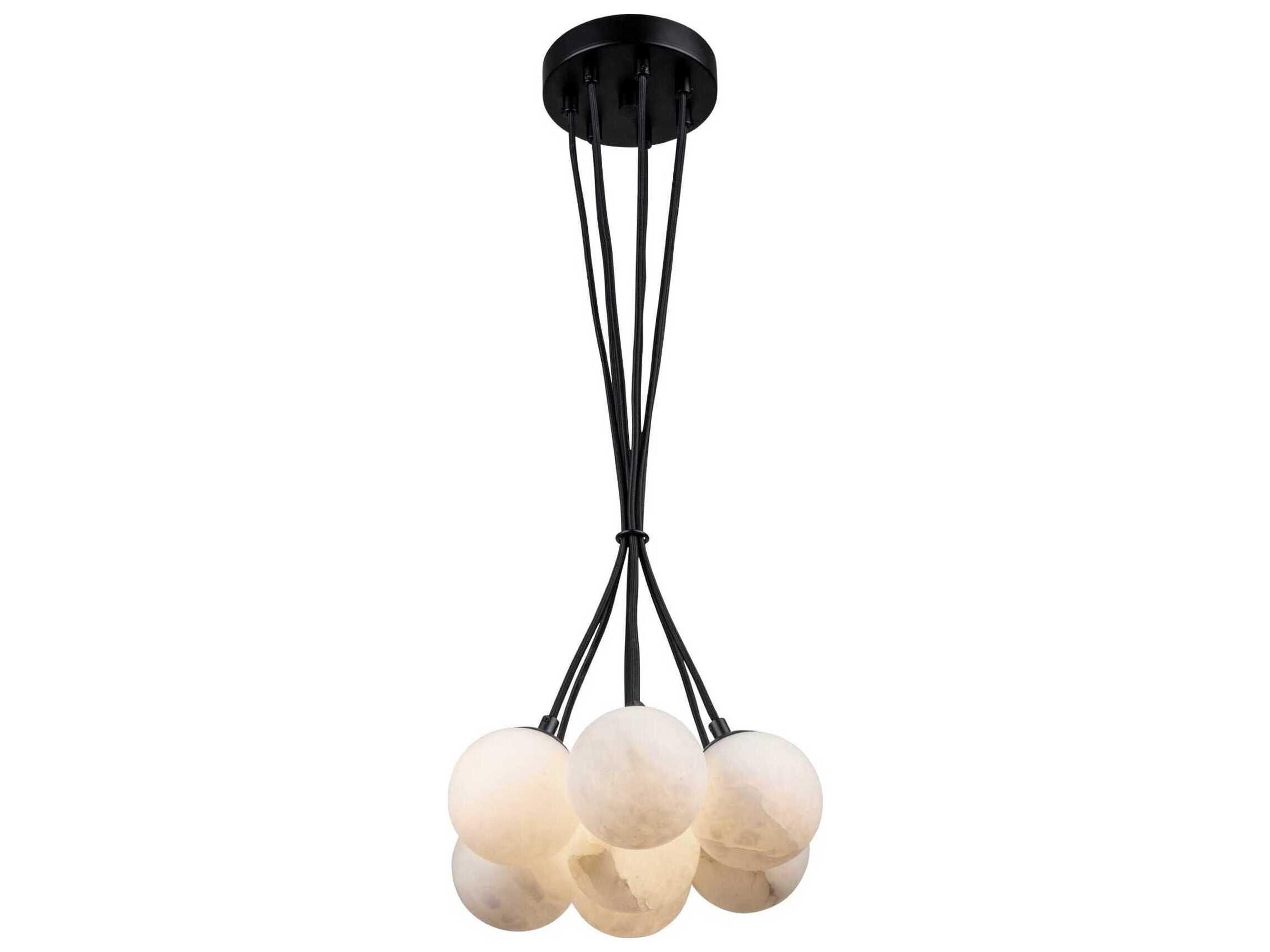 Artcraft Camila 7-Light Black Globe Mini Pendant