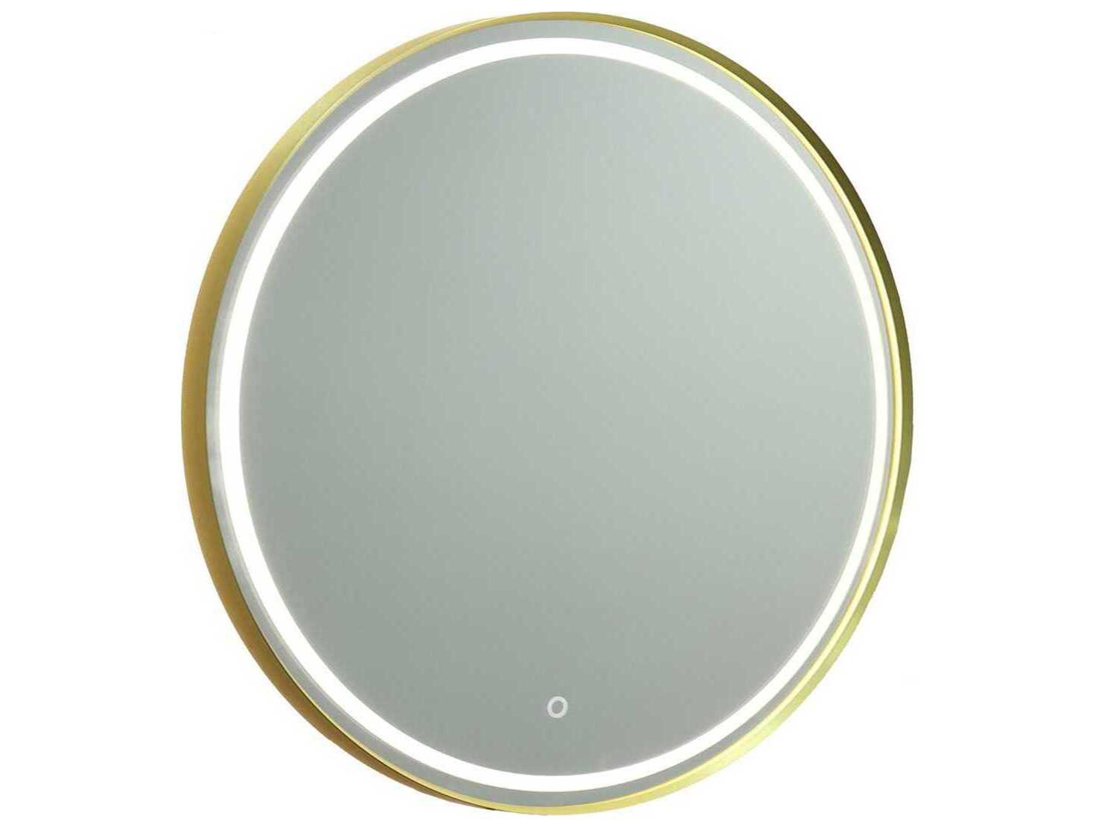 Artcraft Reflections Brushed Brass Wall Mirror Round