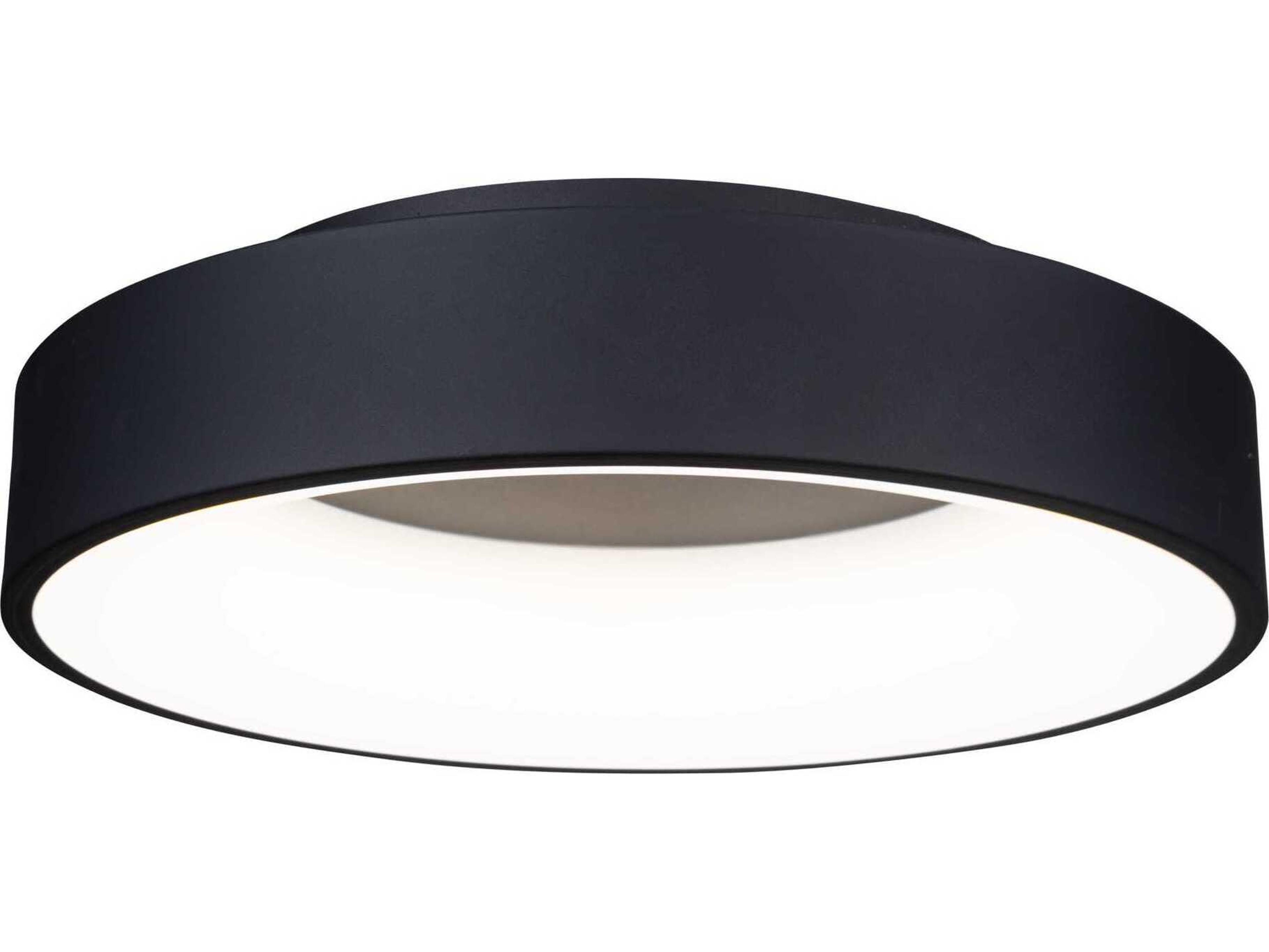 Artcraft Lazio Black LED Round Flush Mount