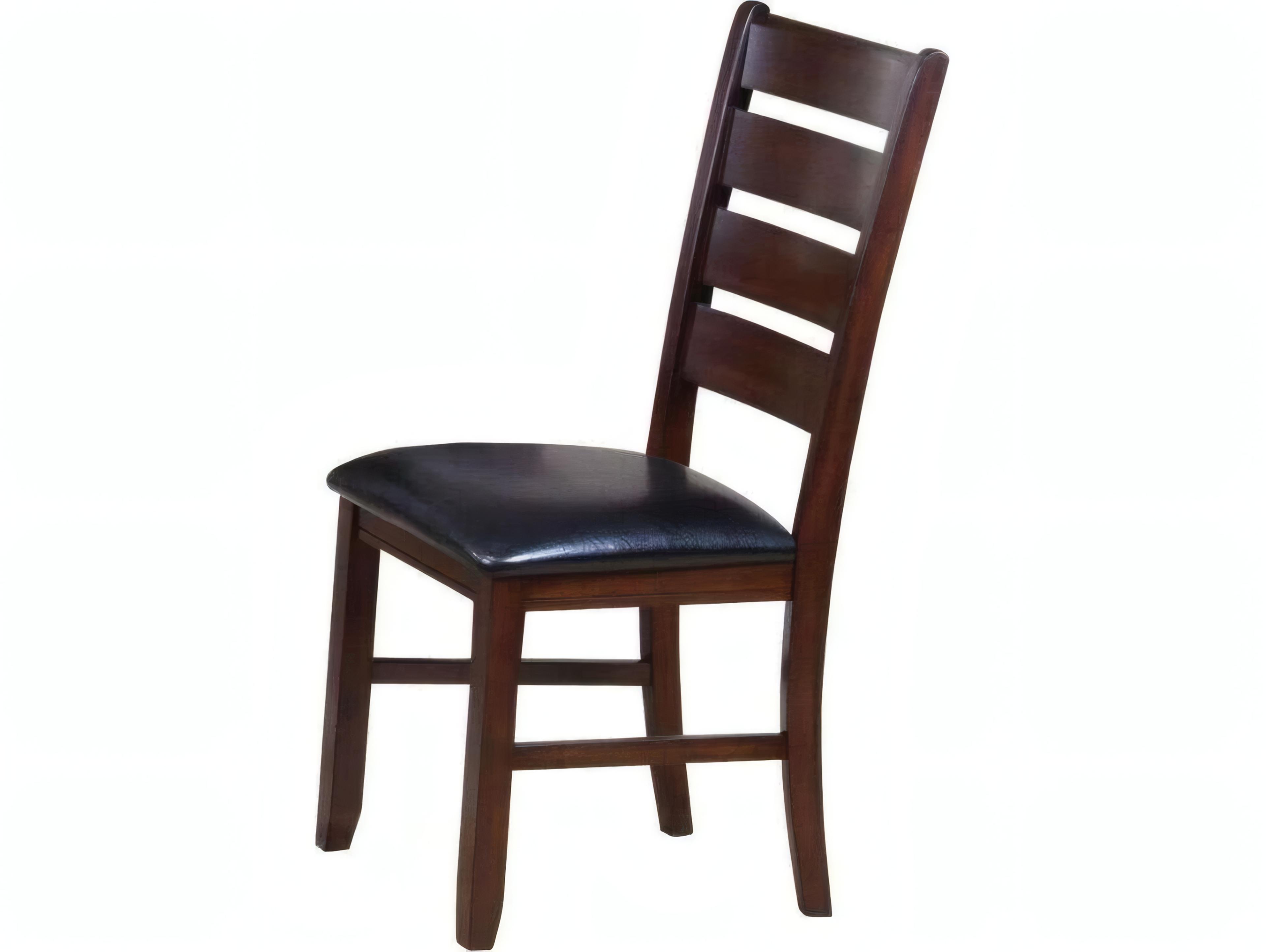Acme Furniture Urbana Rubberwood Cherry Faux Leather Armless Dining Chair Set of 2