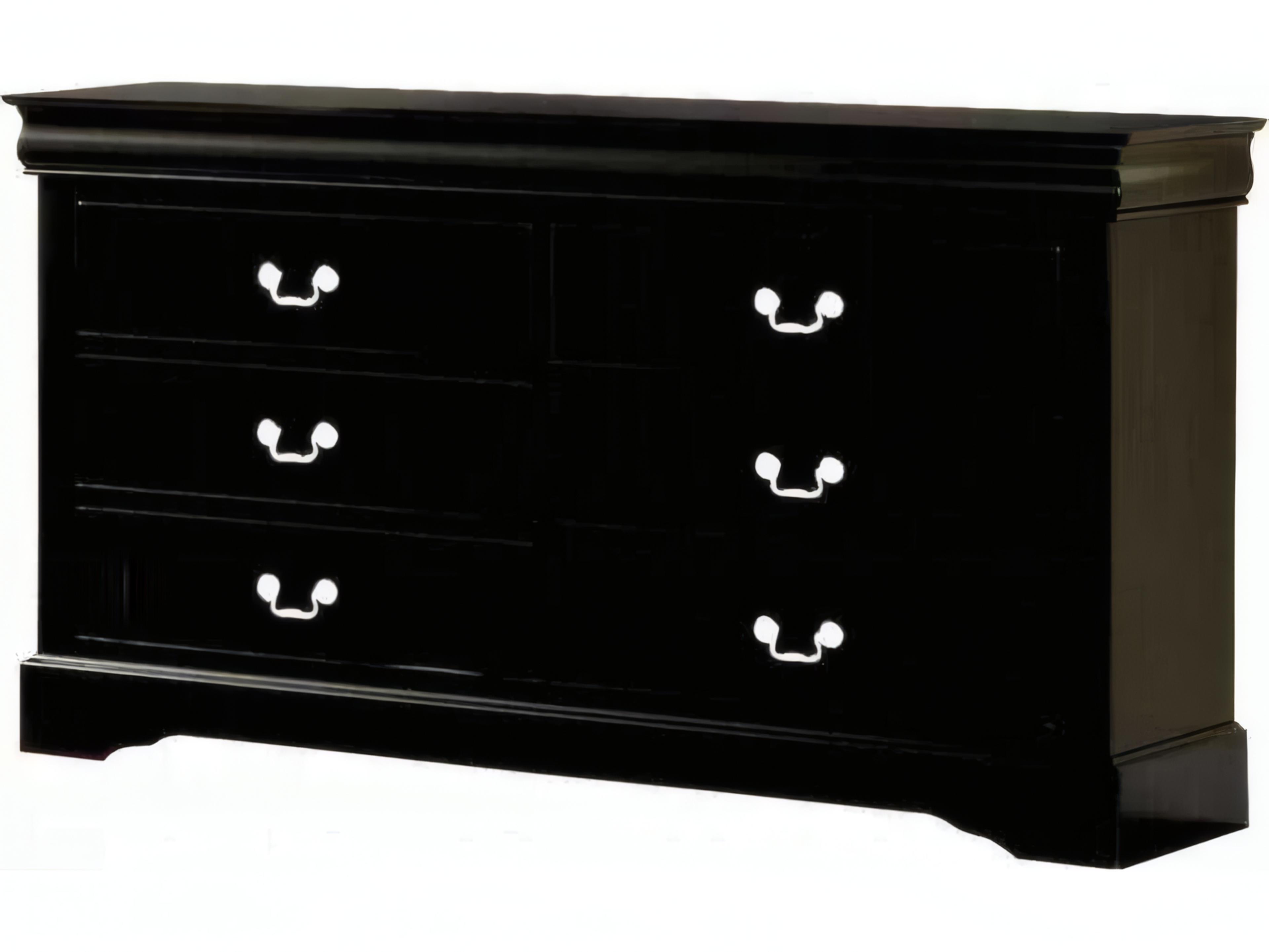 Acme Furniture Louis Philippe 6-Drawers Pine Wood Double Dresser