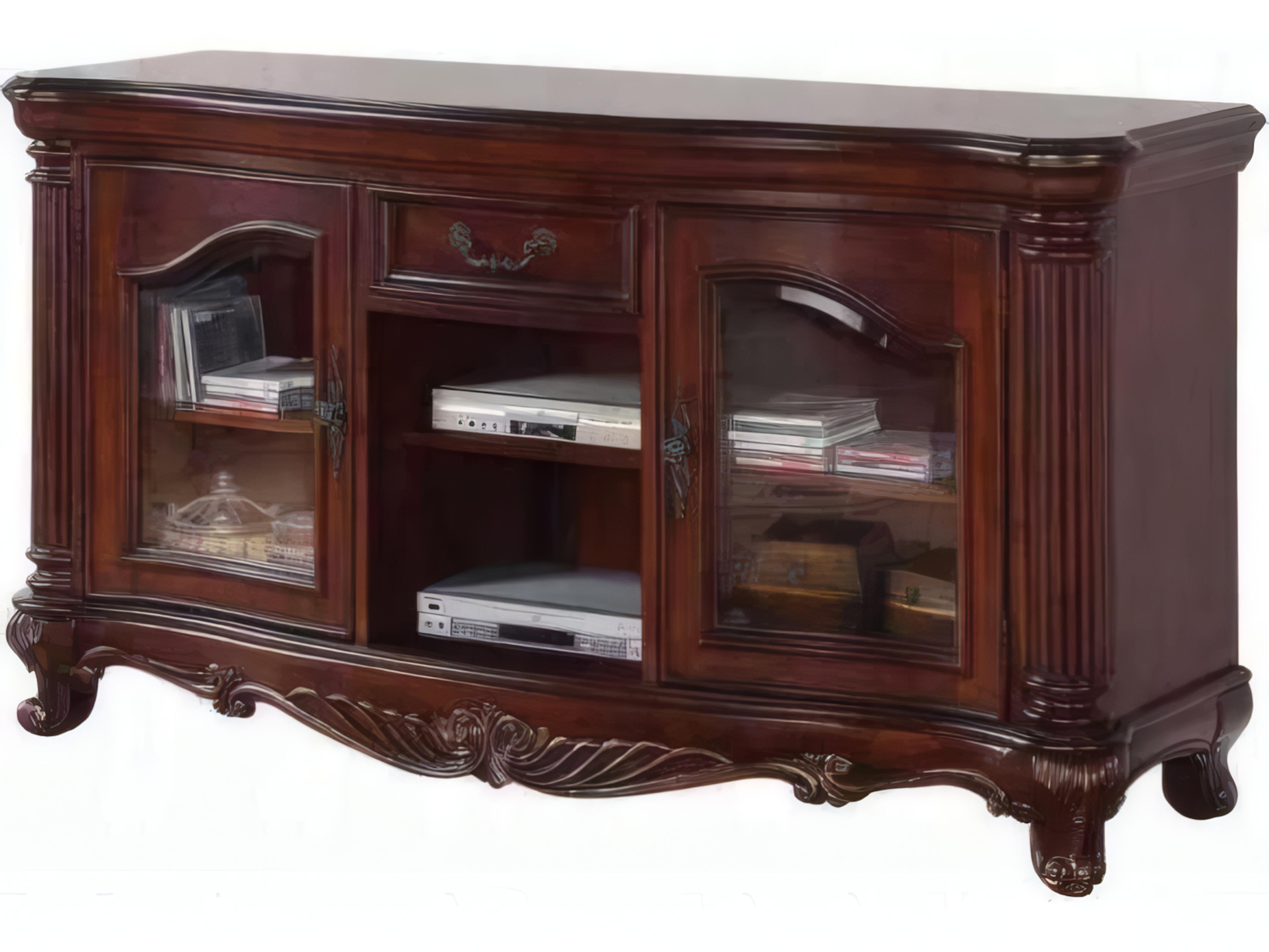 Acme Furniture 65" Poplar Wood Brown Cherry Media Console