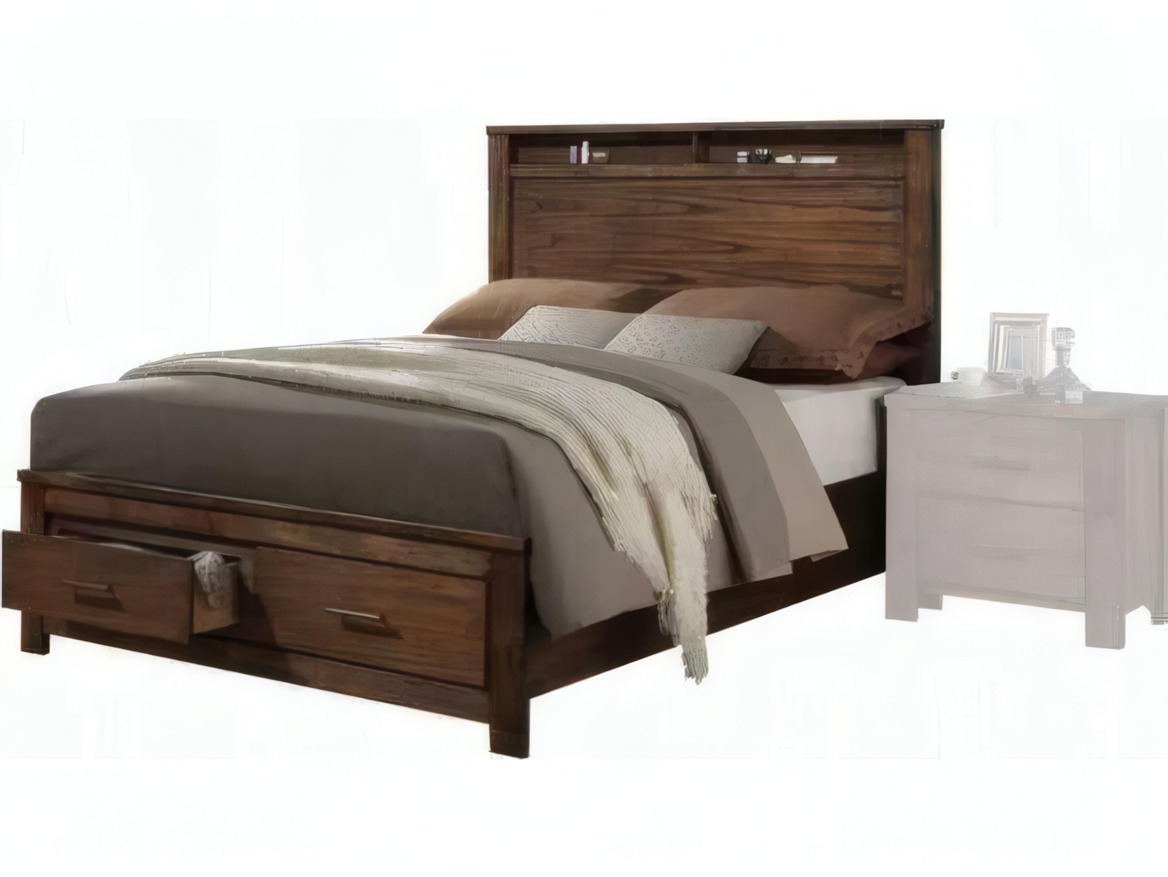Acme Furniture Merrilee Oak Brown Rubberwood Wood Queen Platform Bed