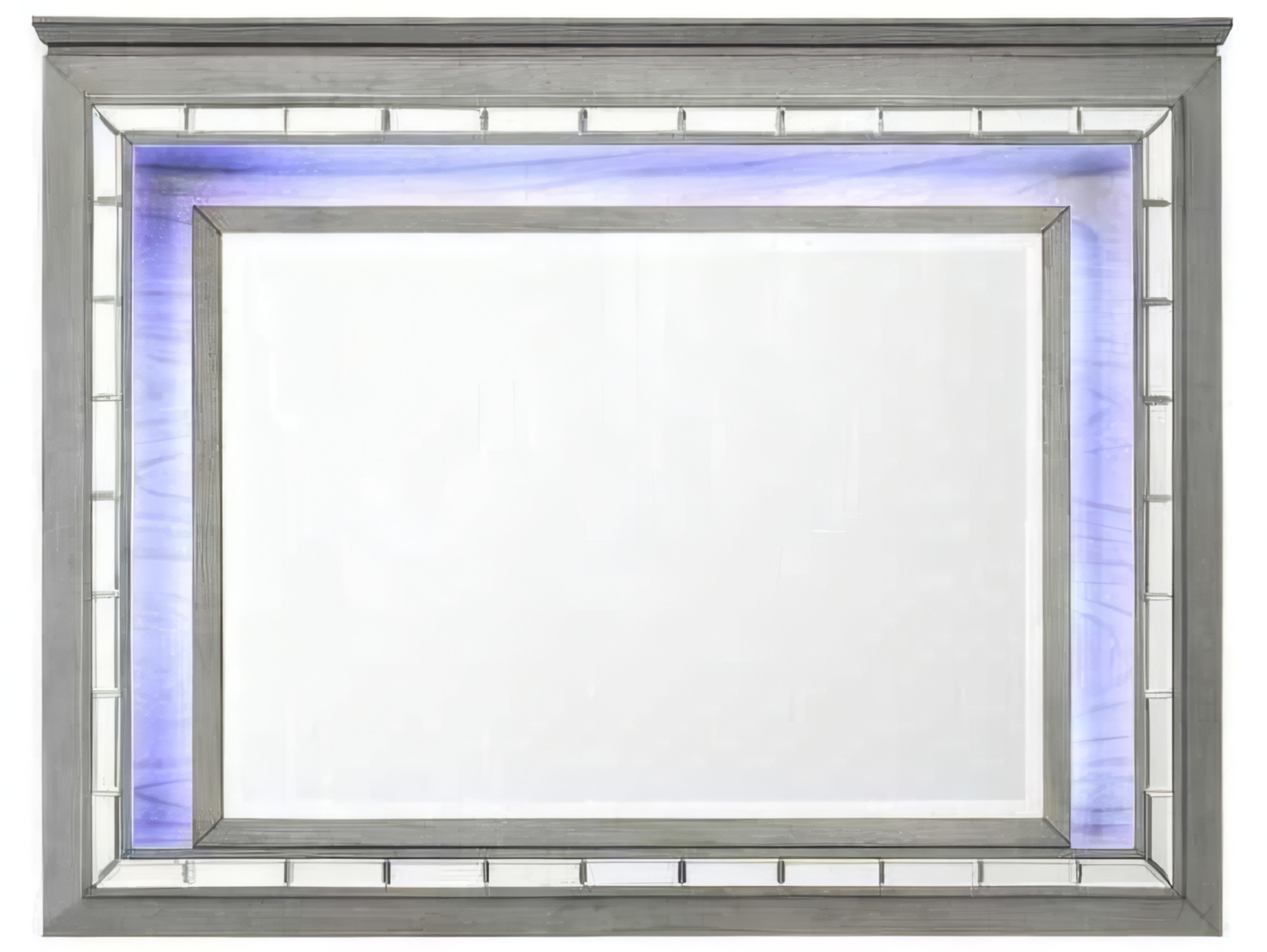 Acme Furniture Antares Light Gray Oak Rectangular Dresser Mirror