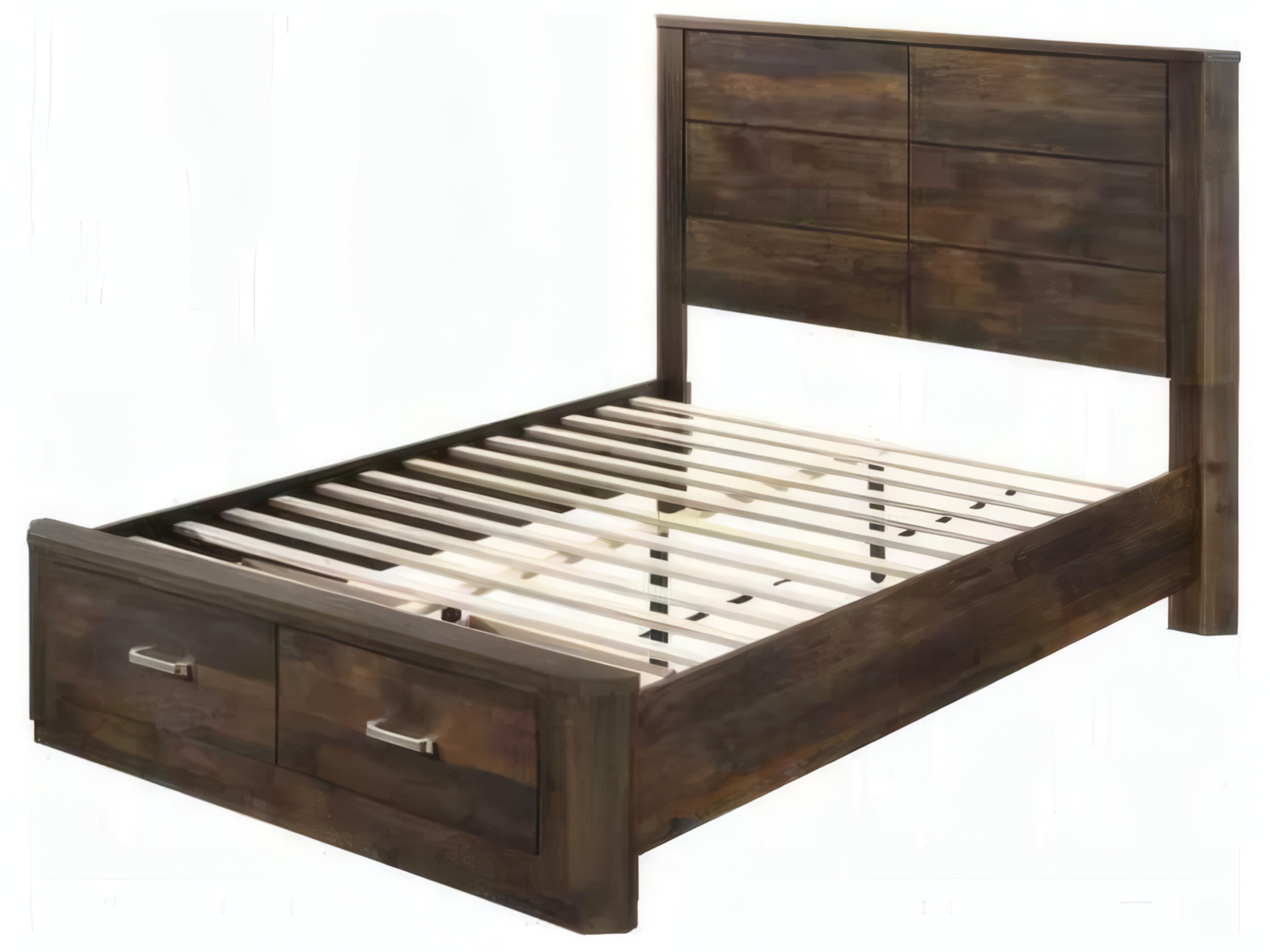 Acme Furniture Elettra Rustic Walnut Brown Rubberwood Wood Queen Platform Bed