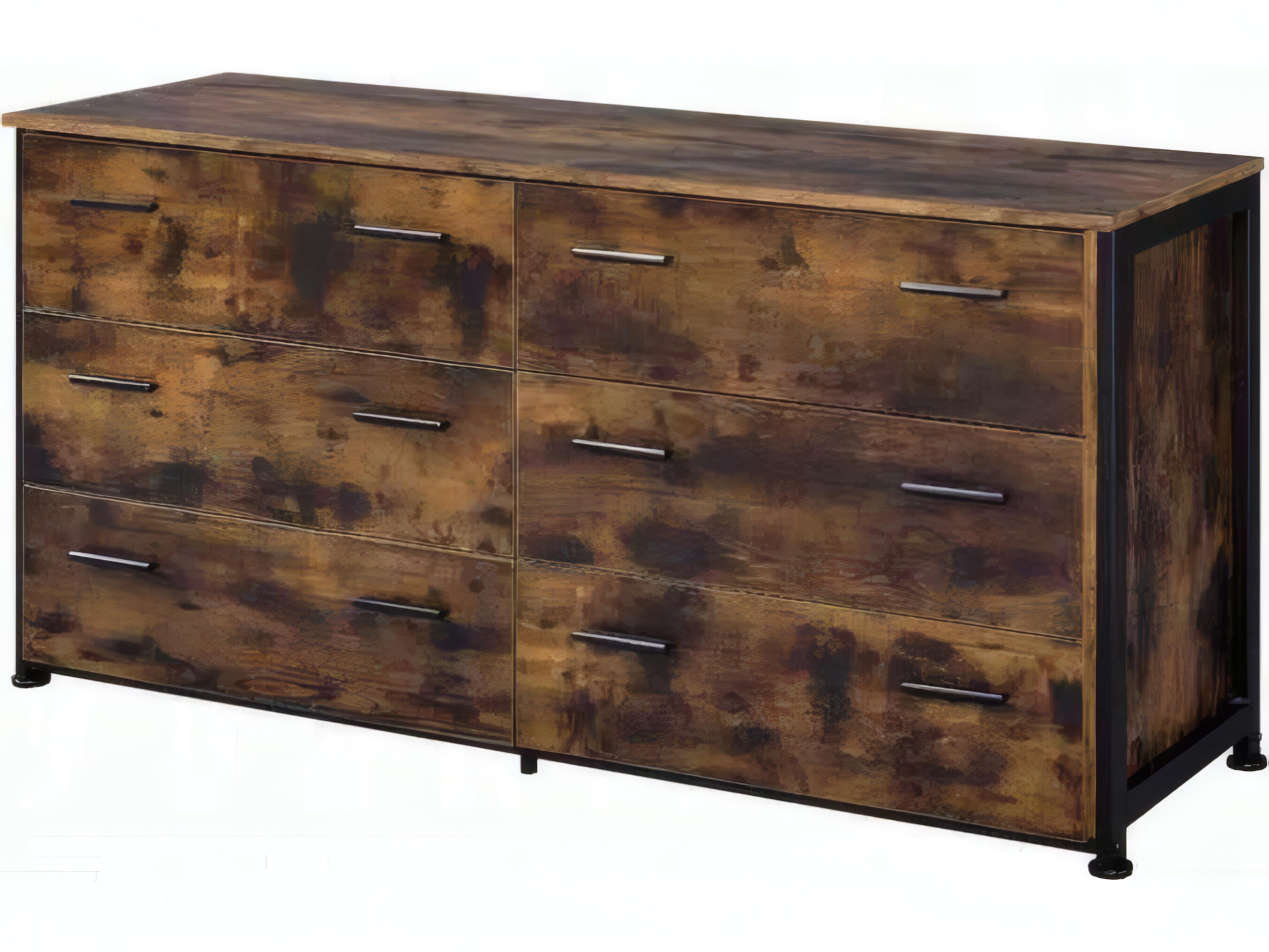 Acme Furniture Juvanth 6-Drawers Brown Solid Wood Double Dresser