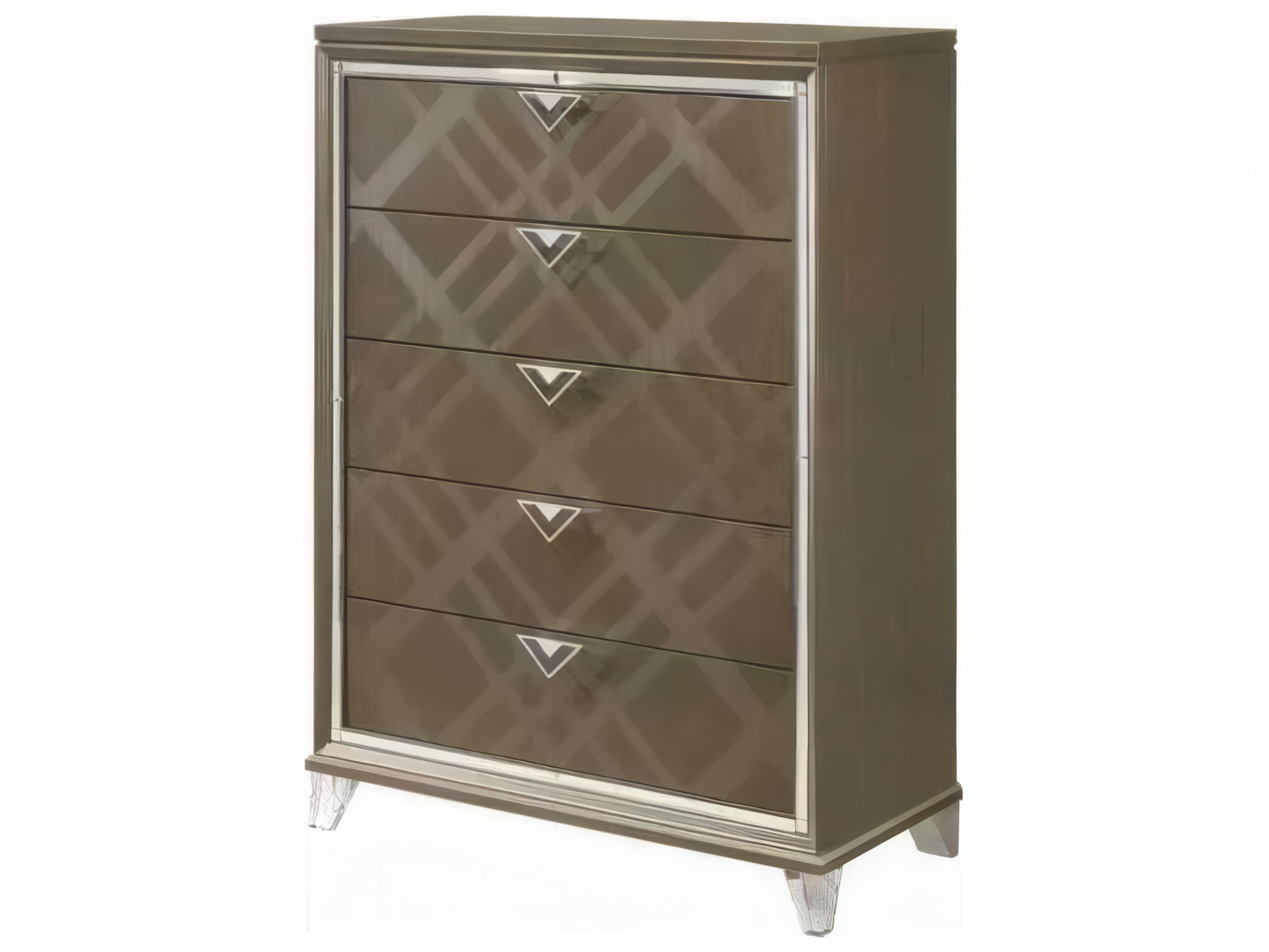 Acme Furniture Skylar Dark Champagne Rubberwood Accent Chest
