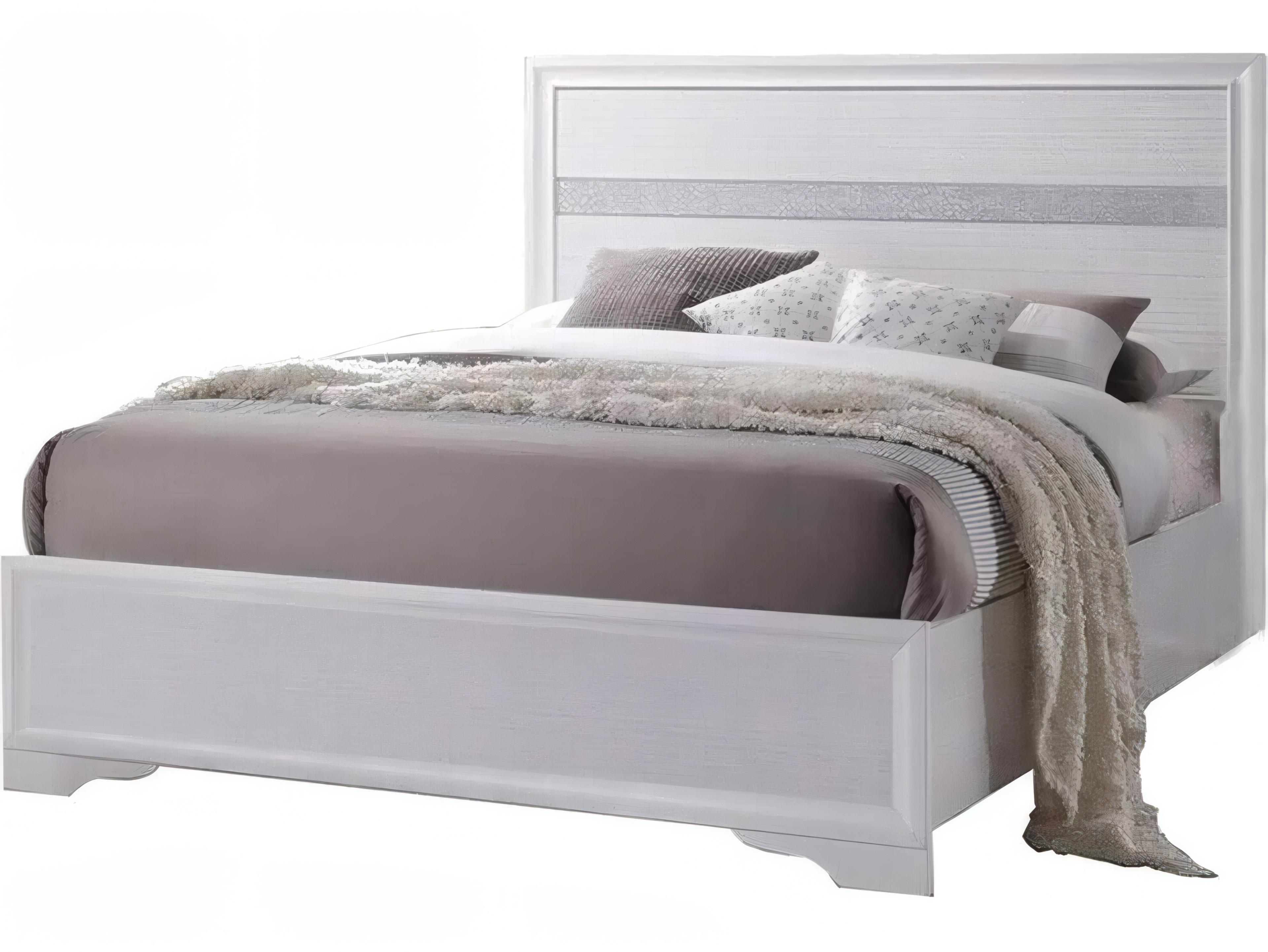 Acme Furniture Naima White Rubberwood Wood Queen Platform Bed